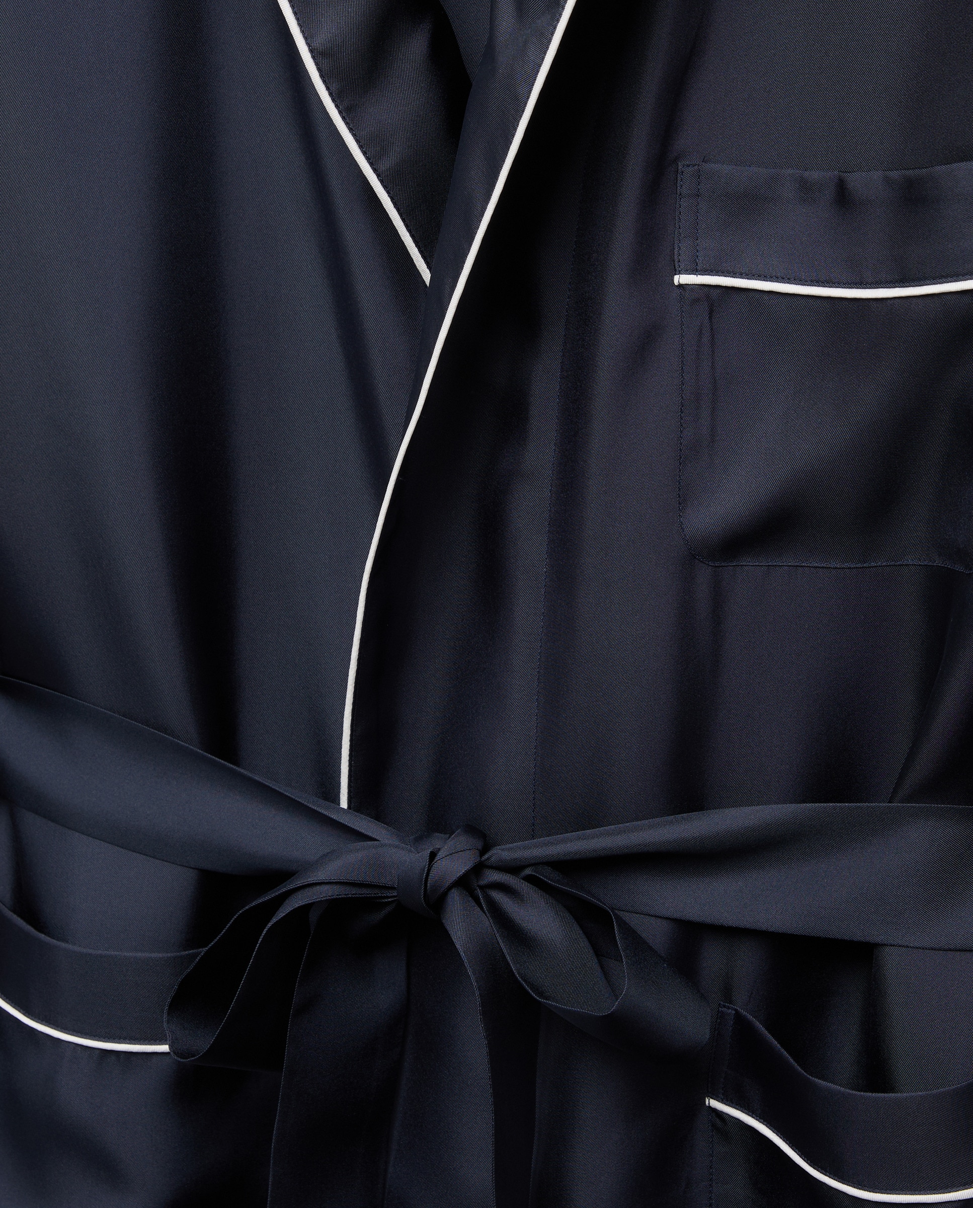 Robe Liso de Seda Azul-marinho-5