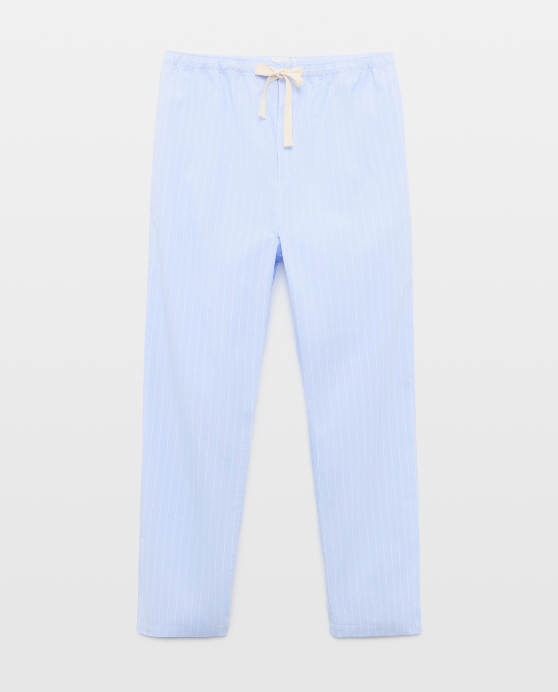 Calças de Pijama em Popelina de Algodão 400 Azul-4