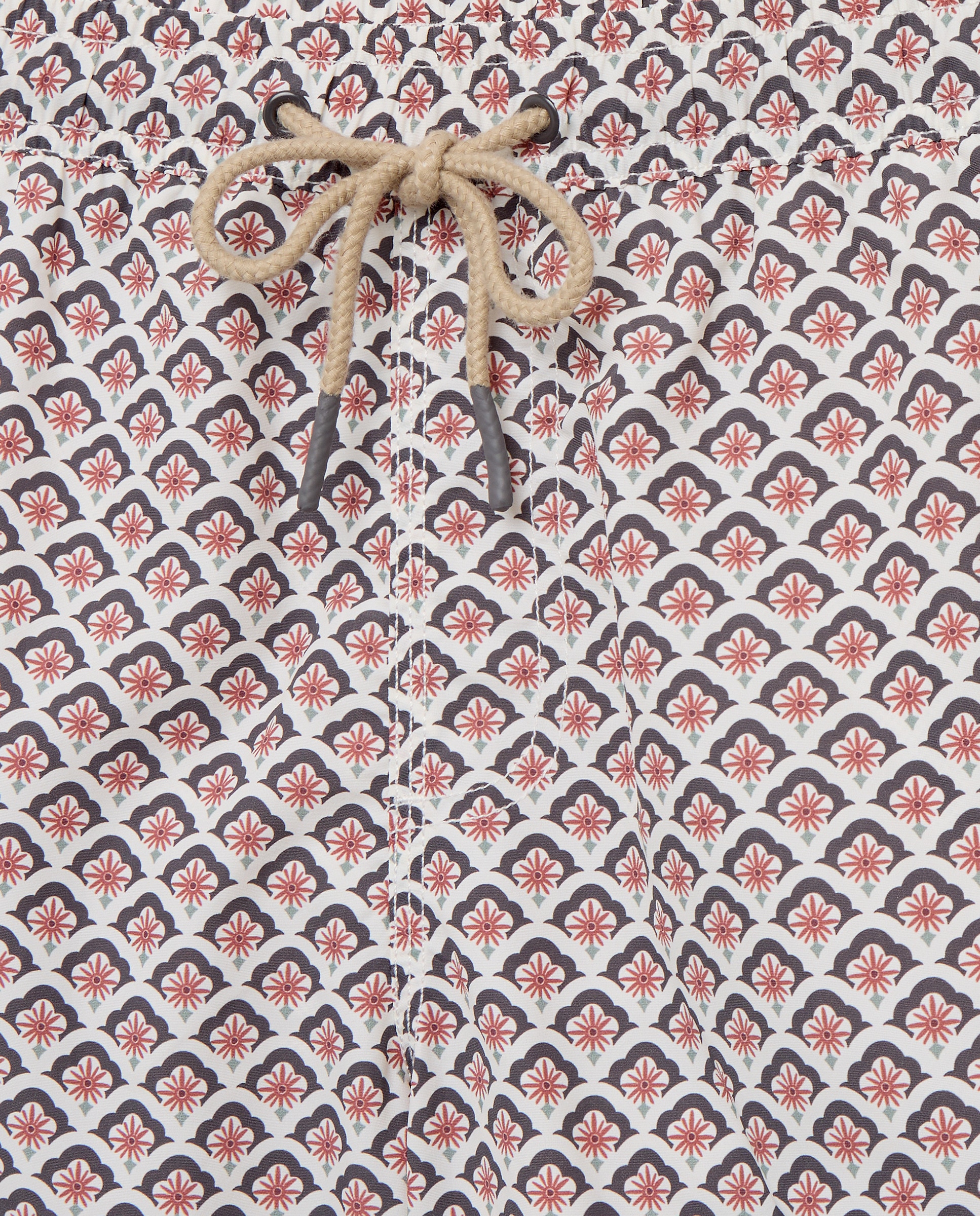 Bañador estampado flor sello hombre Blanco roto-4