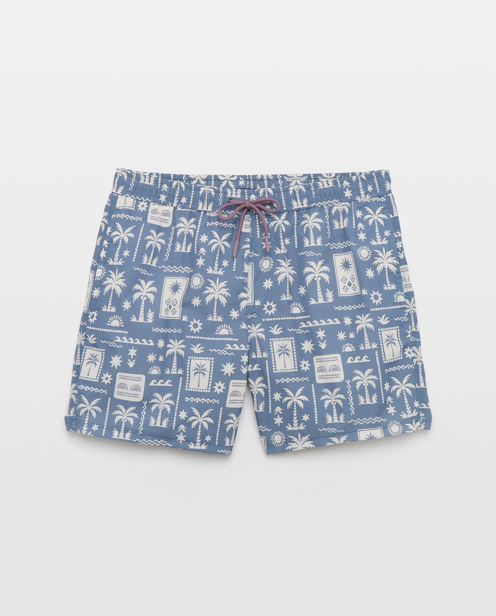 Bañador estampado palmeras hombre 400 Azul-3