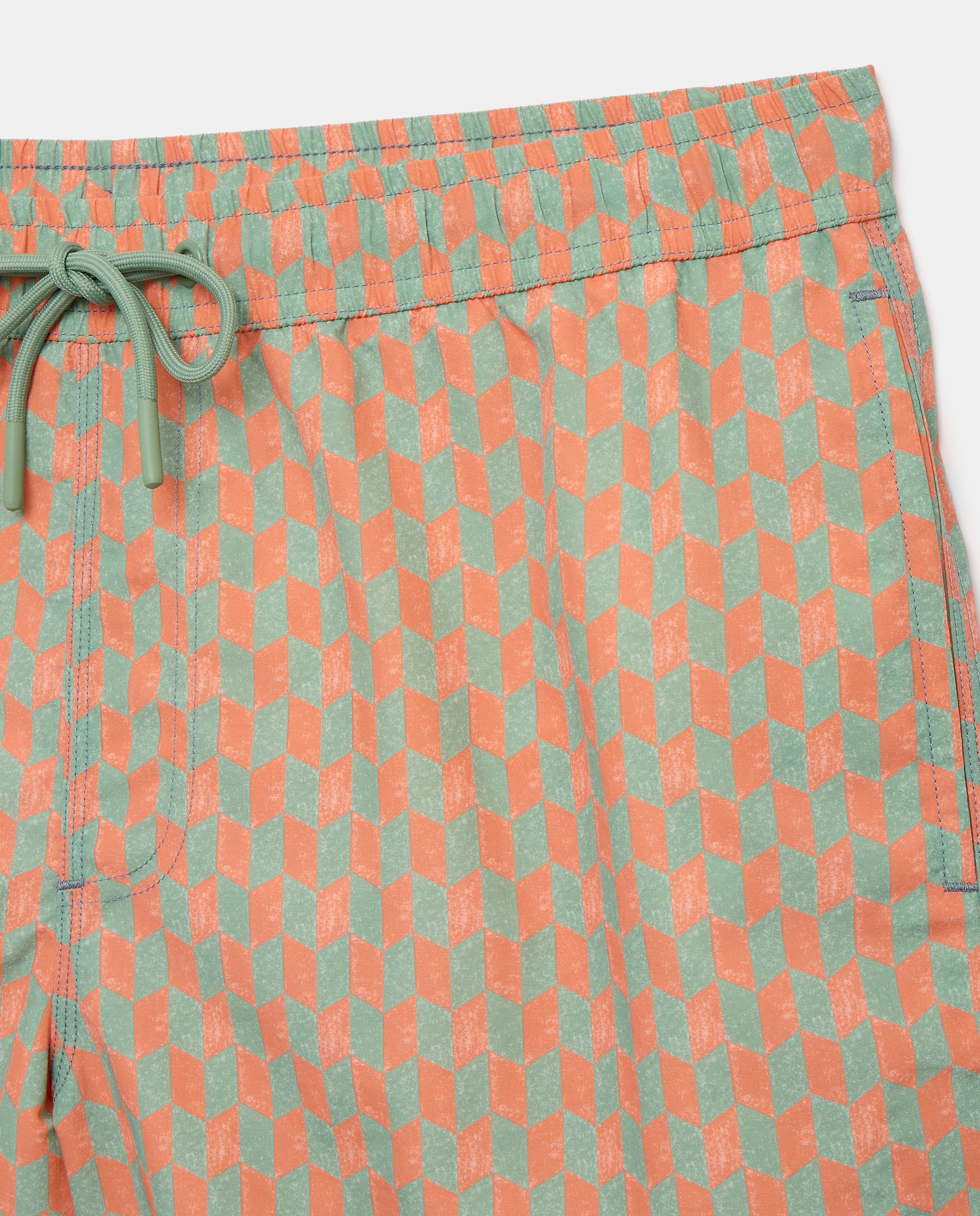 Bañador estampado geometrico hombre 500 VERDE-4