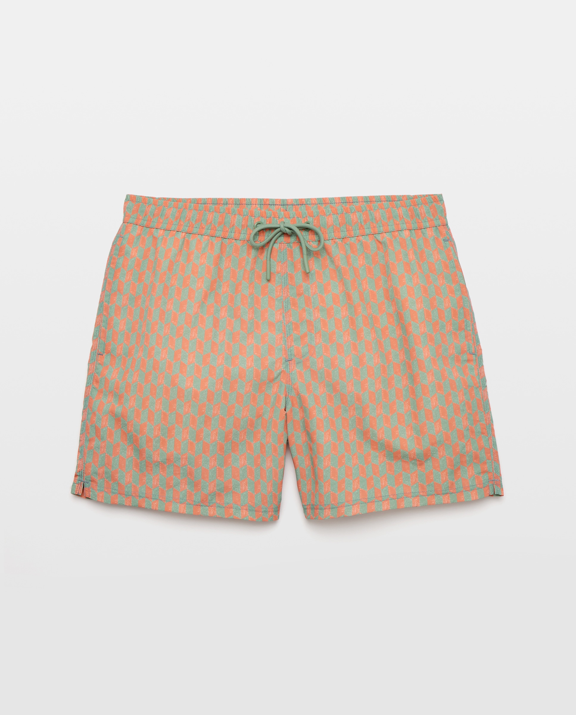 Bañador estampado geometrico hombre 500 VERDE-3