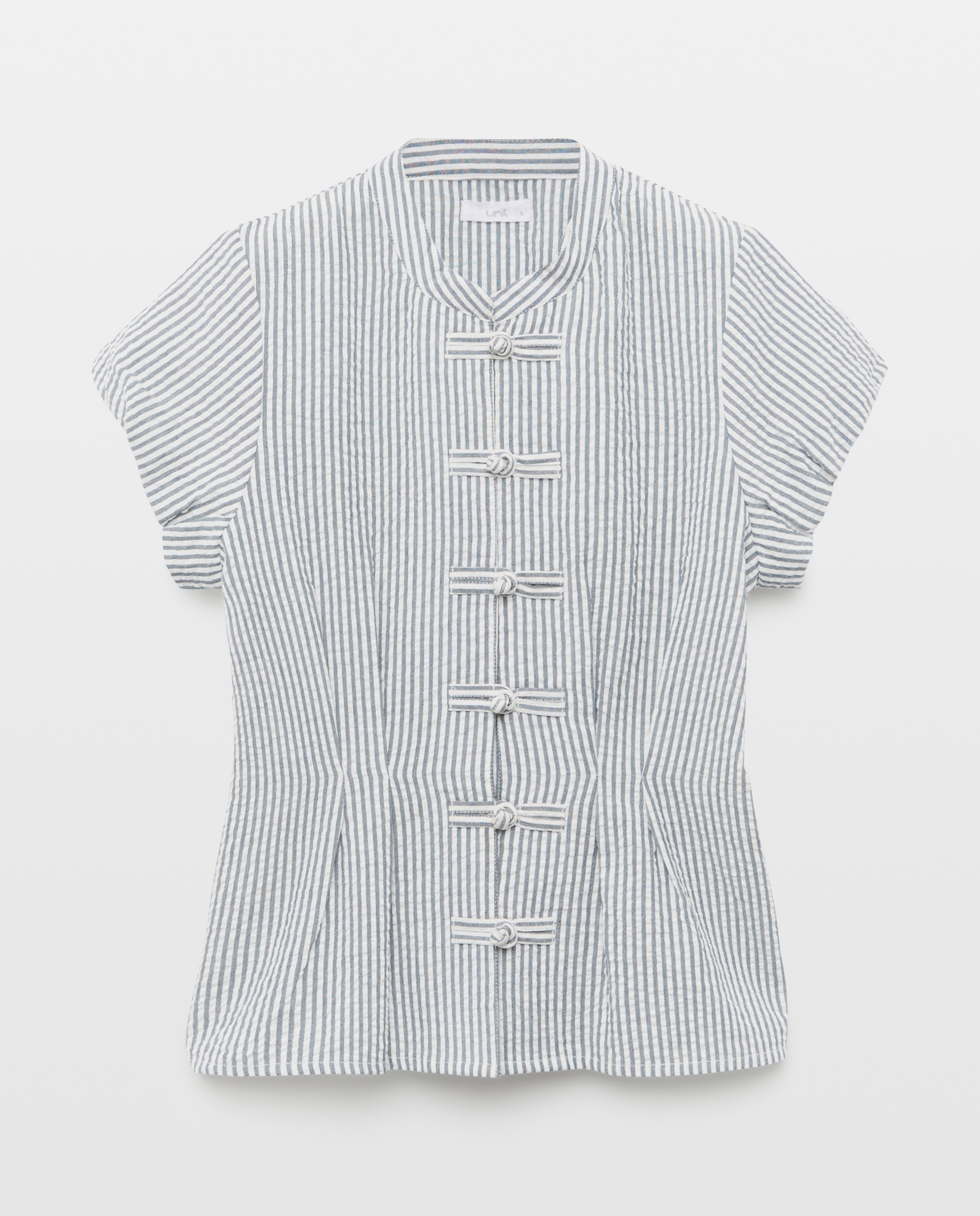 Blusa de mujer de rayas total look Negro-4
