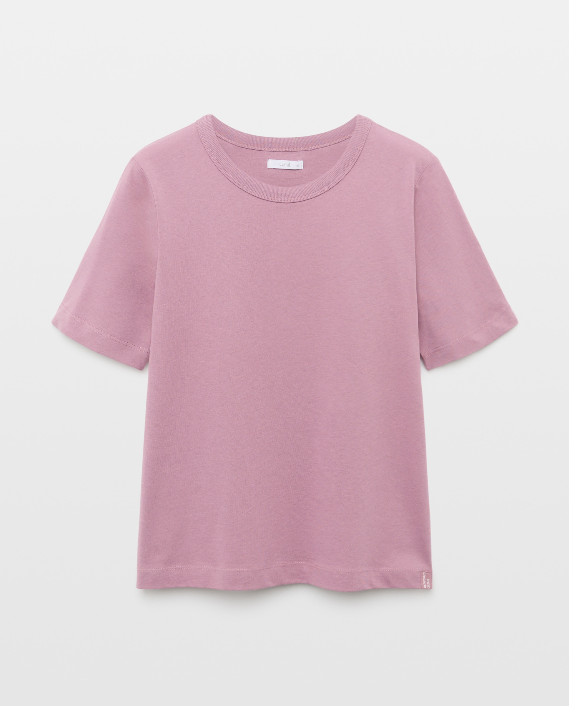 Camiseta básica de mujer cuello caja Morado-4