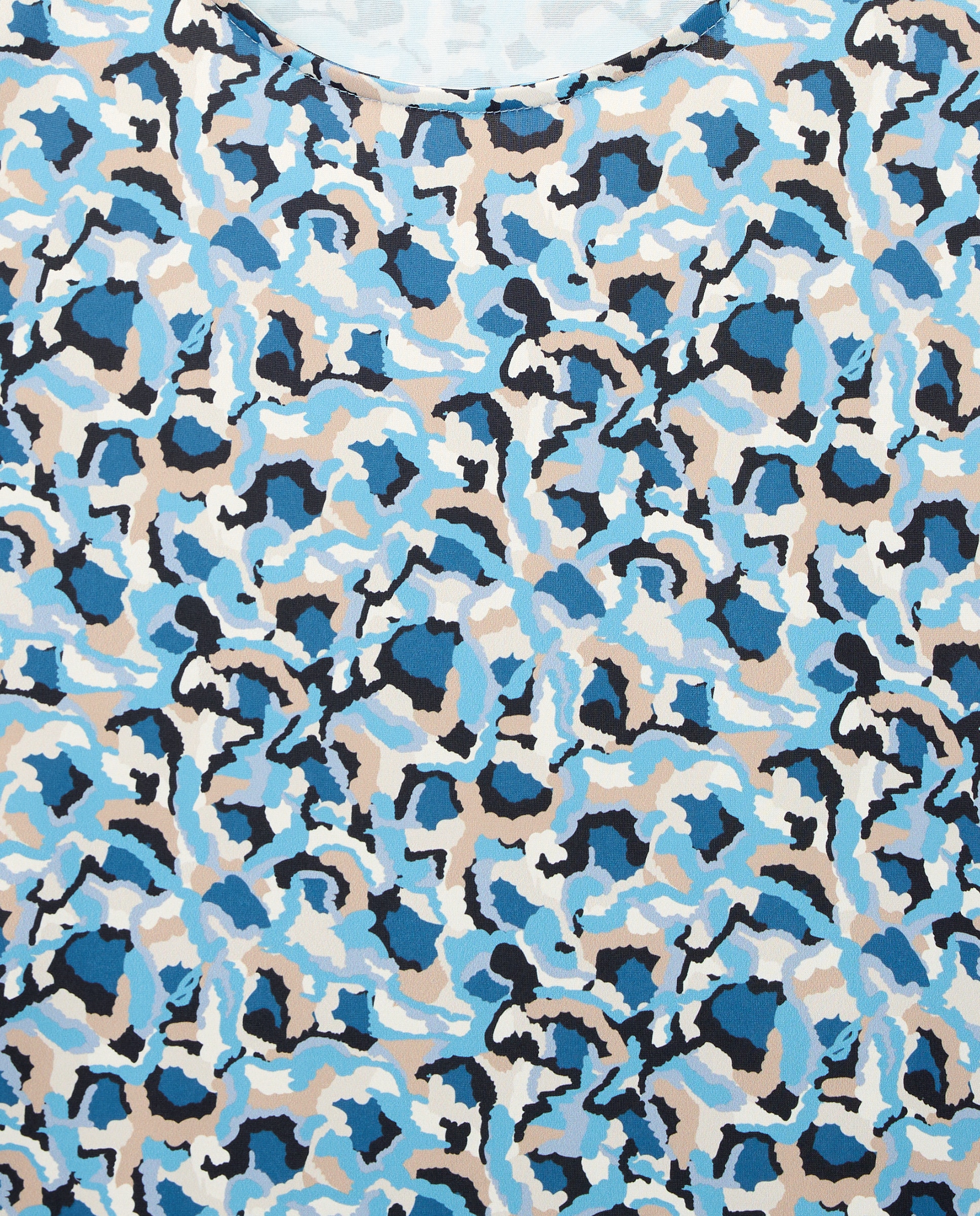T-shirt estampada com manga 3/4 Azul-5