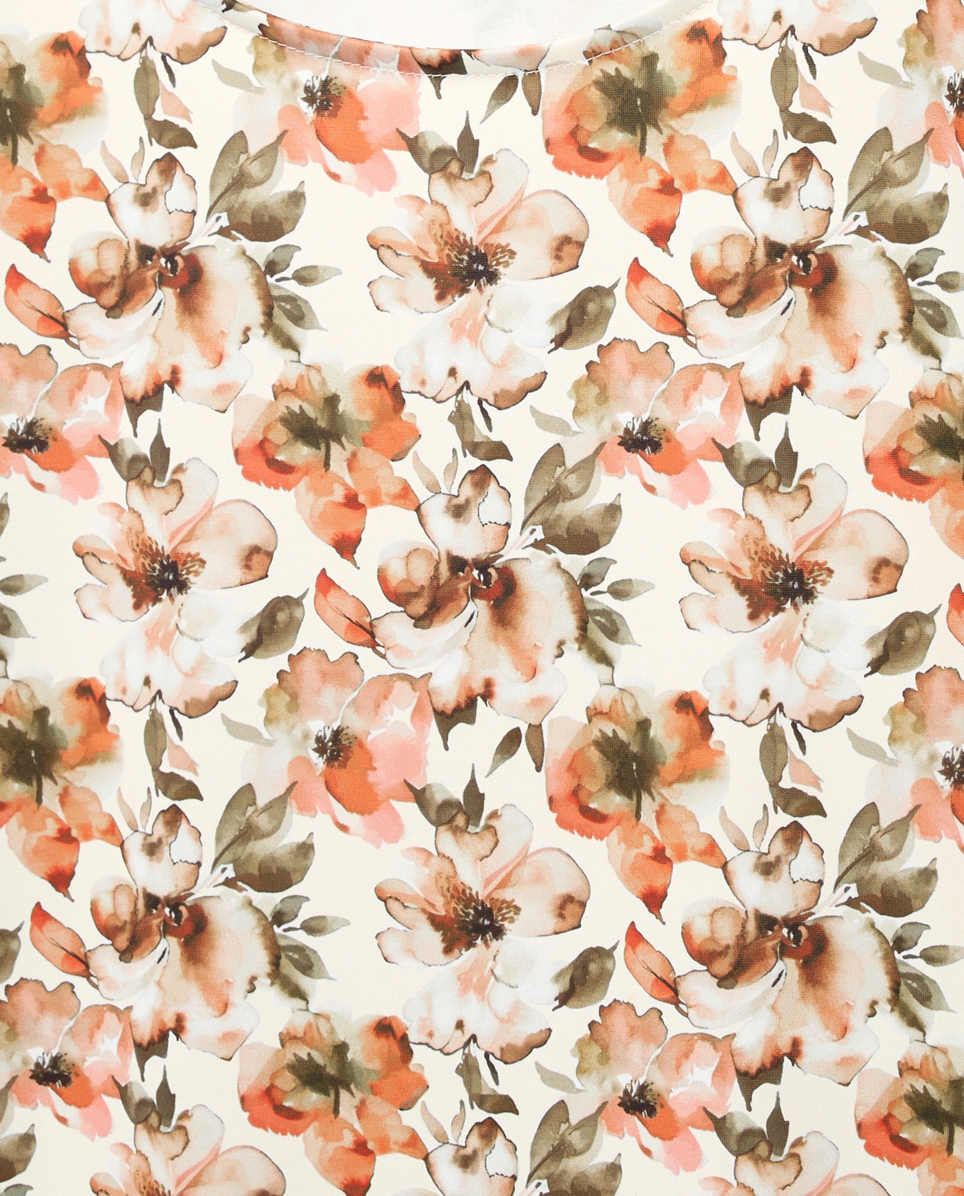 Camisola de mulher com estampado paisley e manga 3/4 Laranja-5
