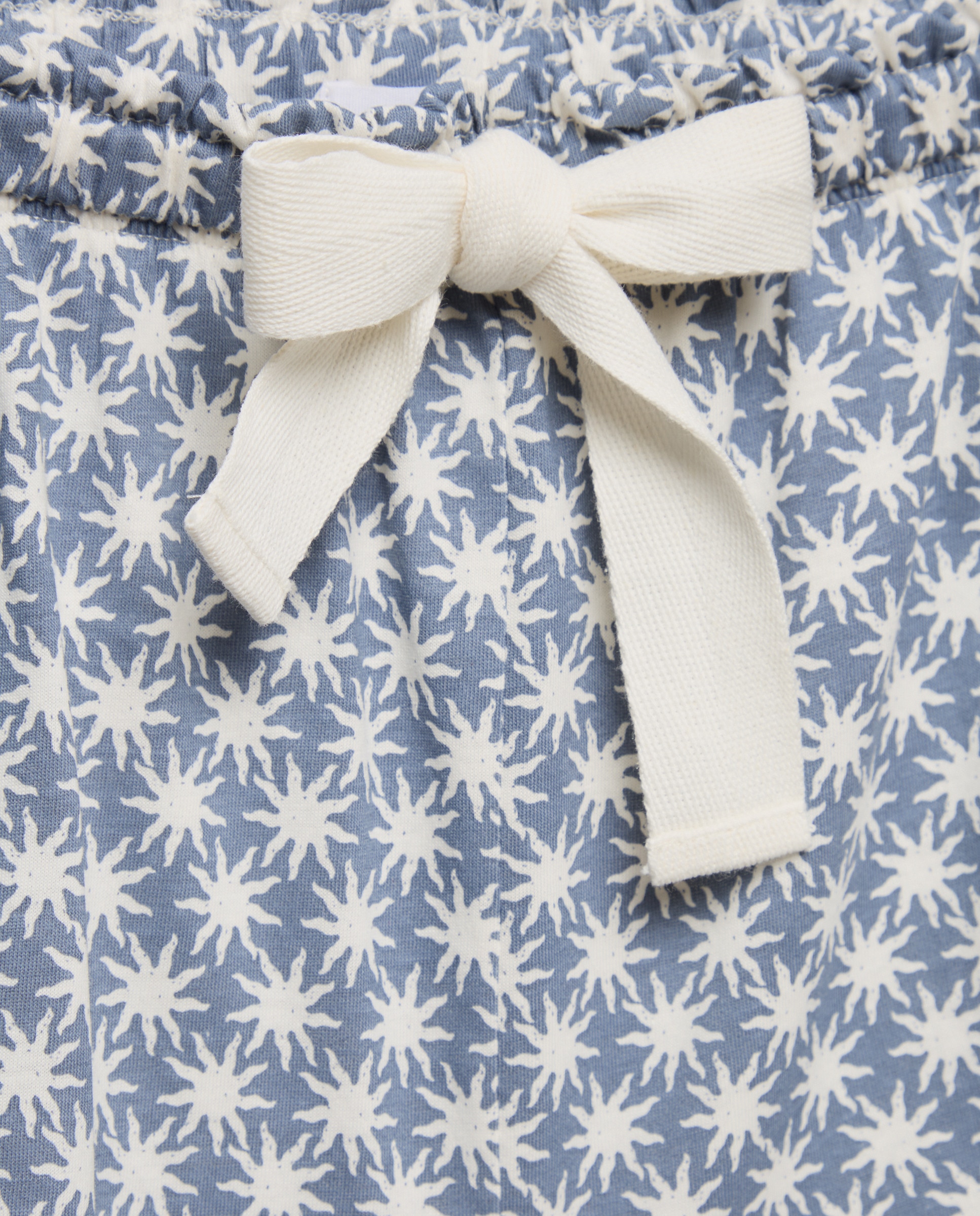Pijama mujer corto algodón estampado Blanco roto-4