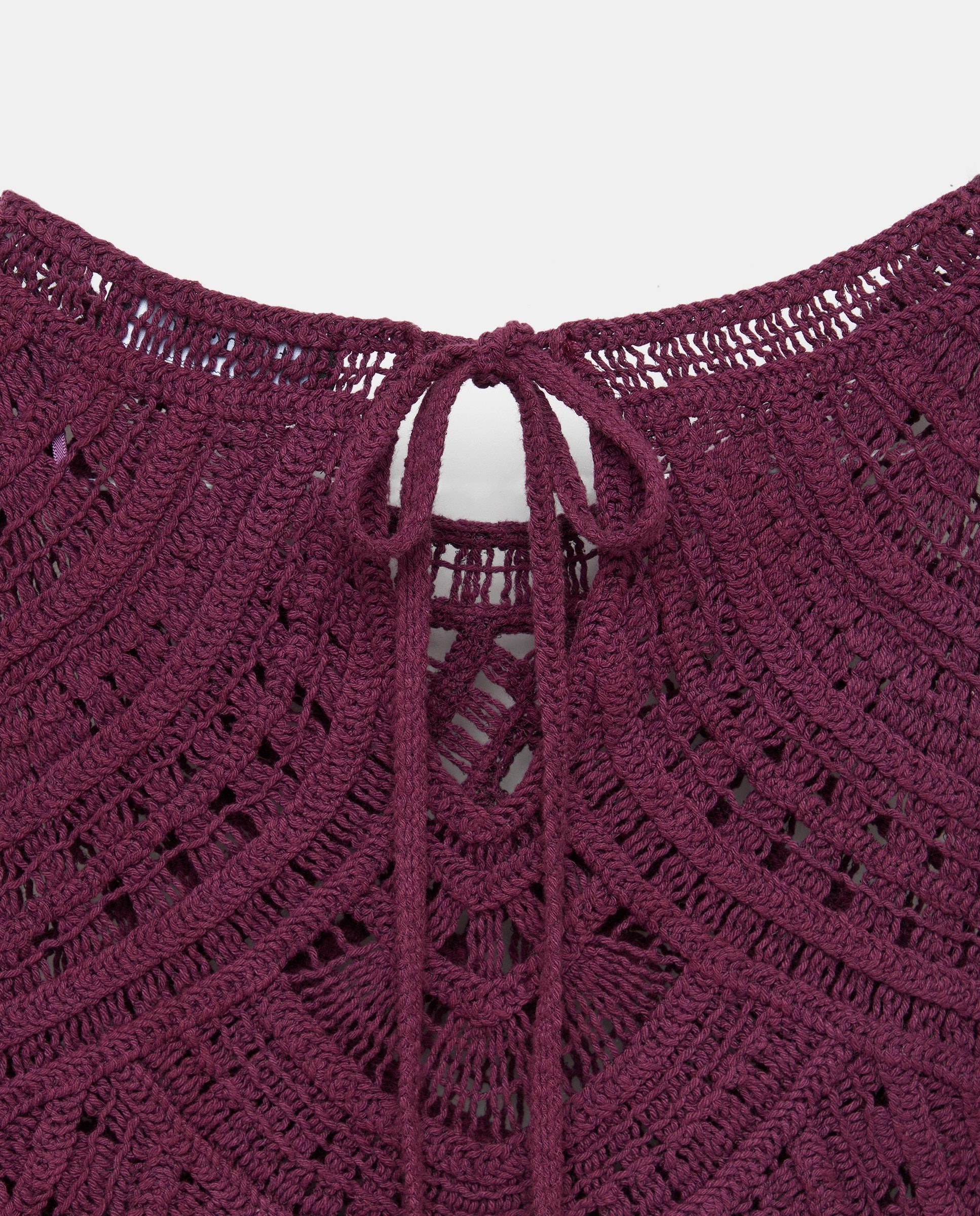 Top de Crochet sem Mangas Ameixa-5