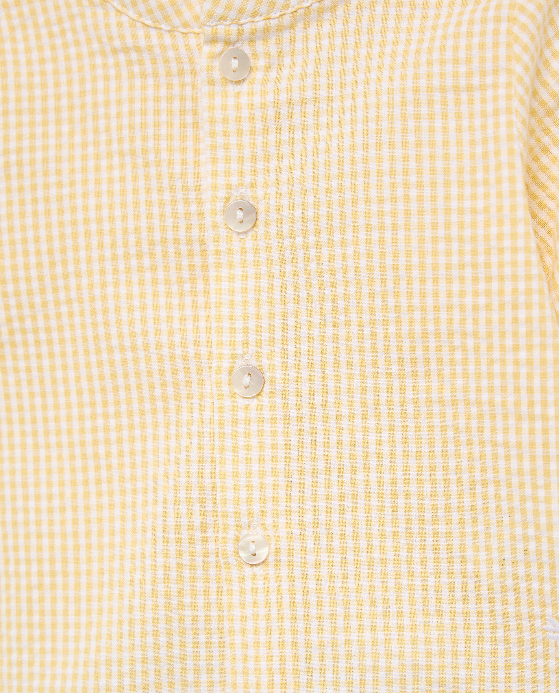 Camisa Mini Vichy de Bebé com Manga Comprida e Gola à Padre Coconut El Corte Inglés Amarelo-3