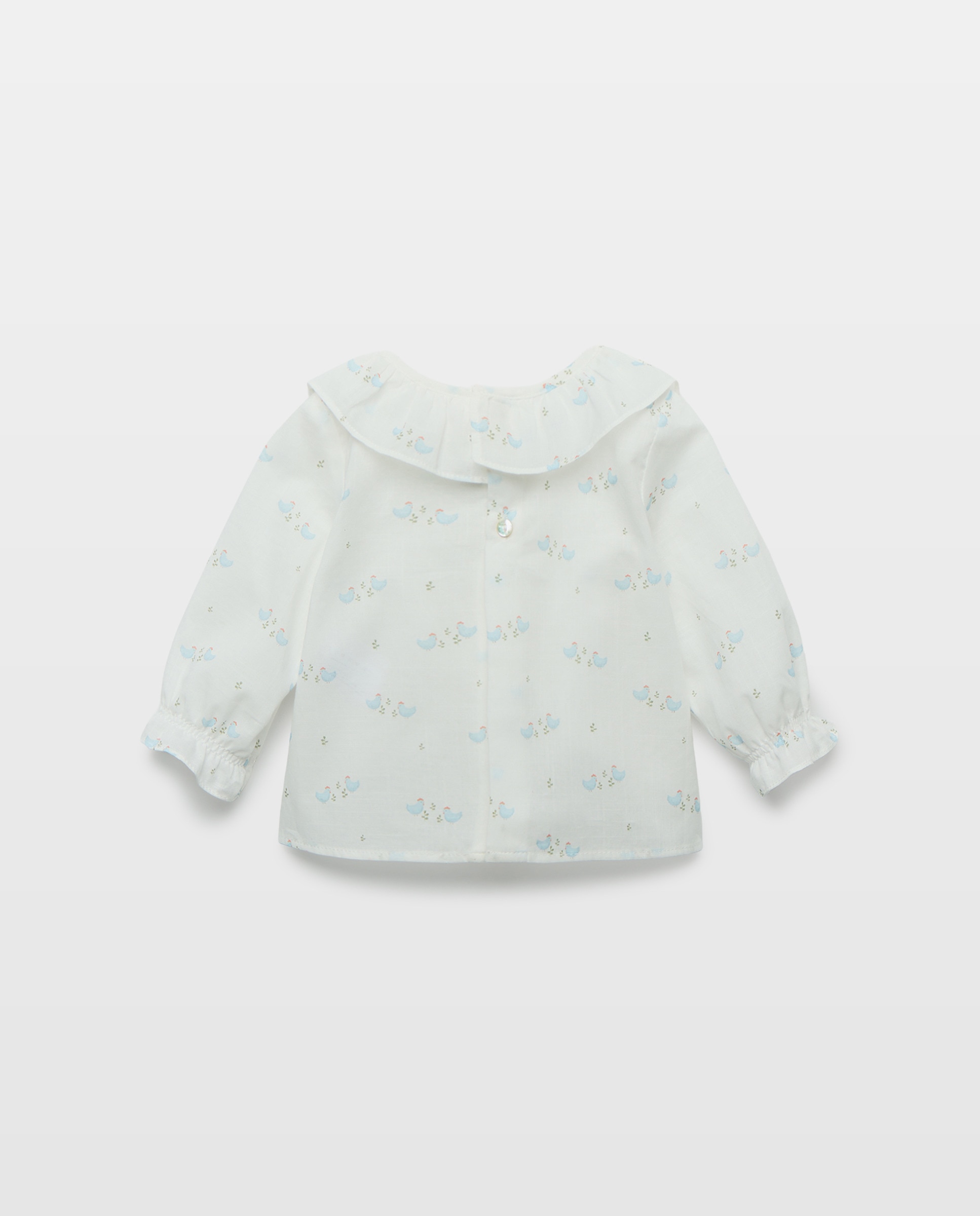 Camisola de Manga Comprida de Bebé com Gola e Estampado de Fantasia Azul-2