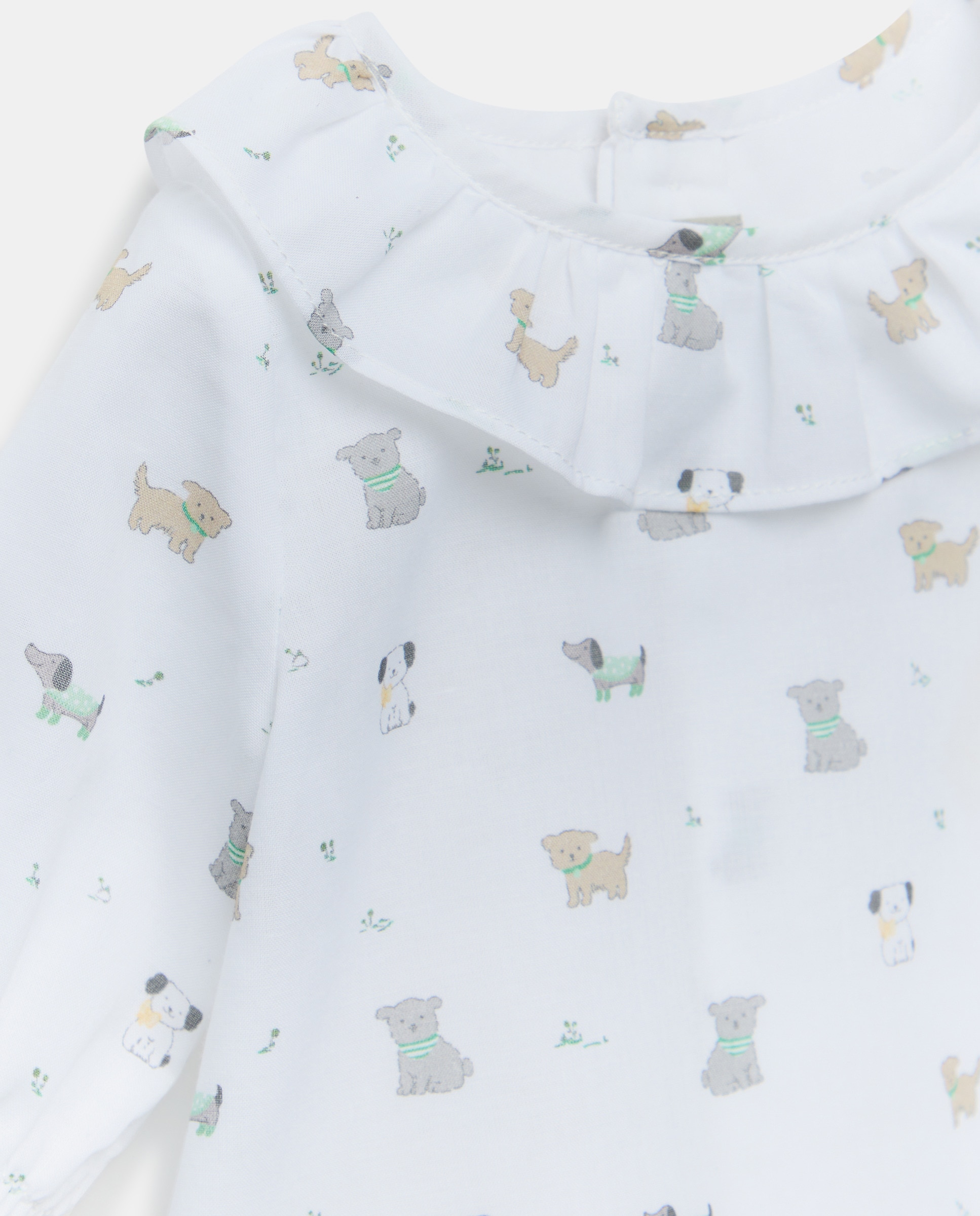 Camisola de Manga Comprida de Bebé com Gola e Estampado de Fantasia Coconut El Corte Inglés Verde-3