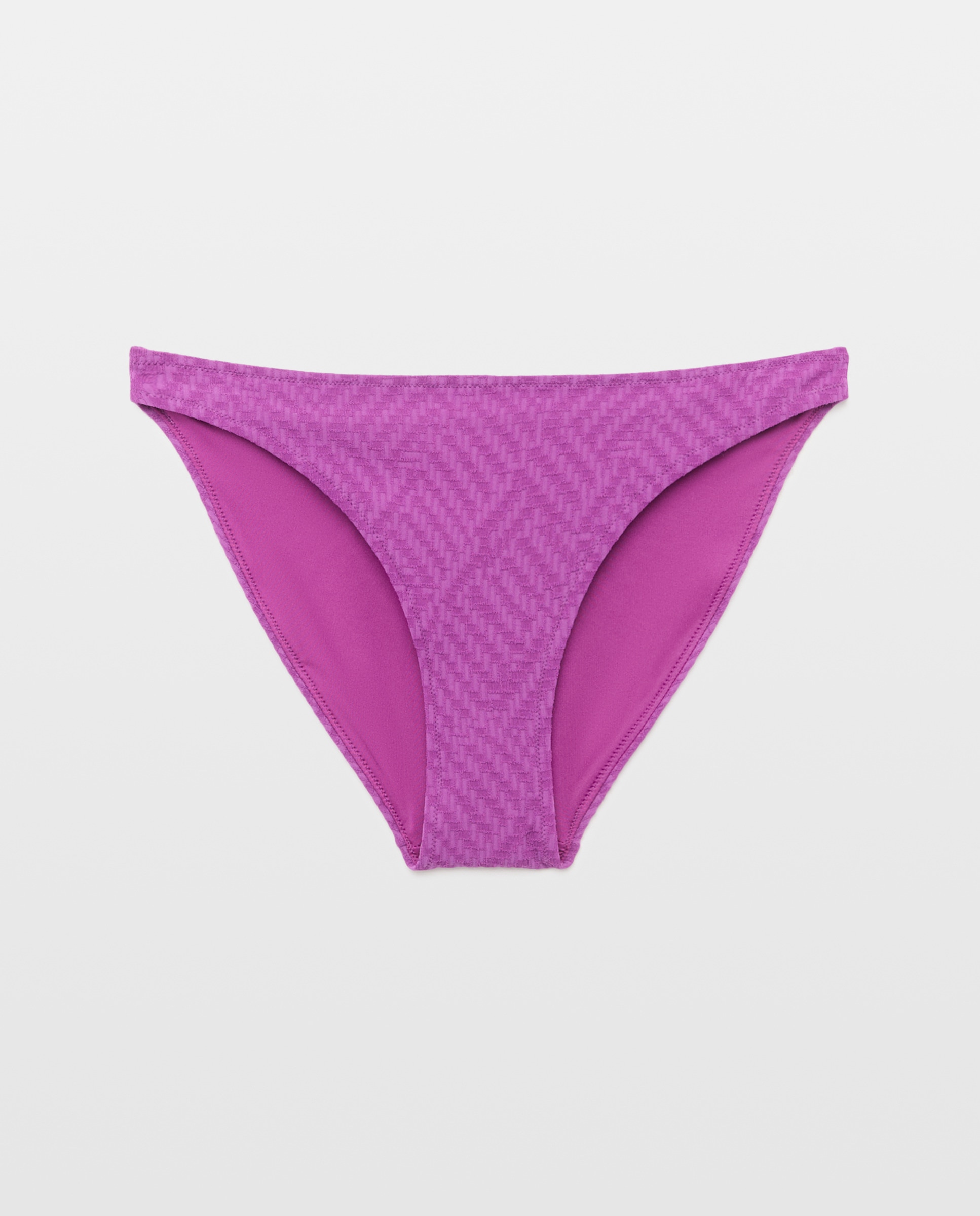 Cueca de biquíni com textura Roxo-4
