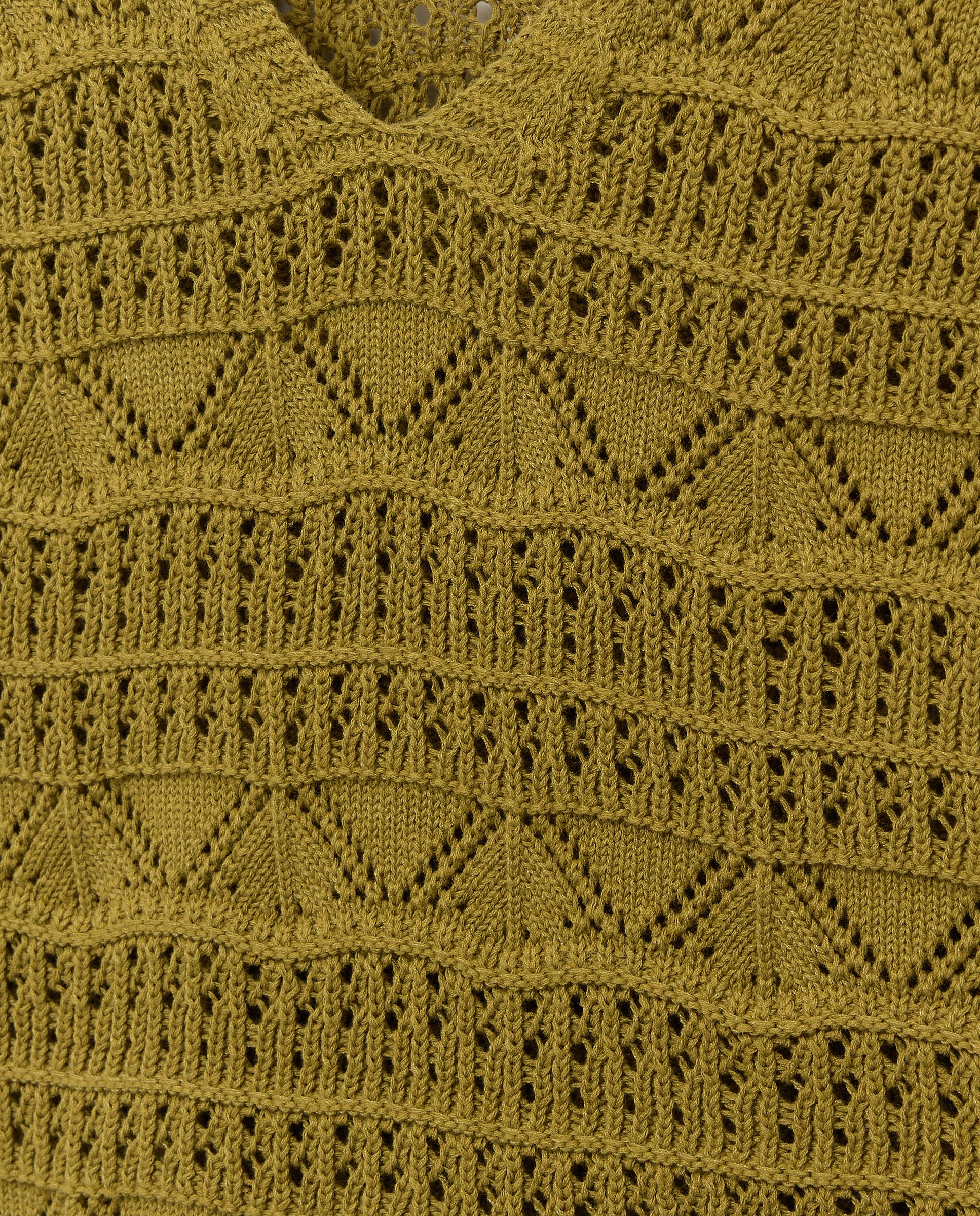 Top de Malha de Crochet com Rendilhado 560 Azeitona-6