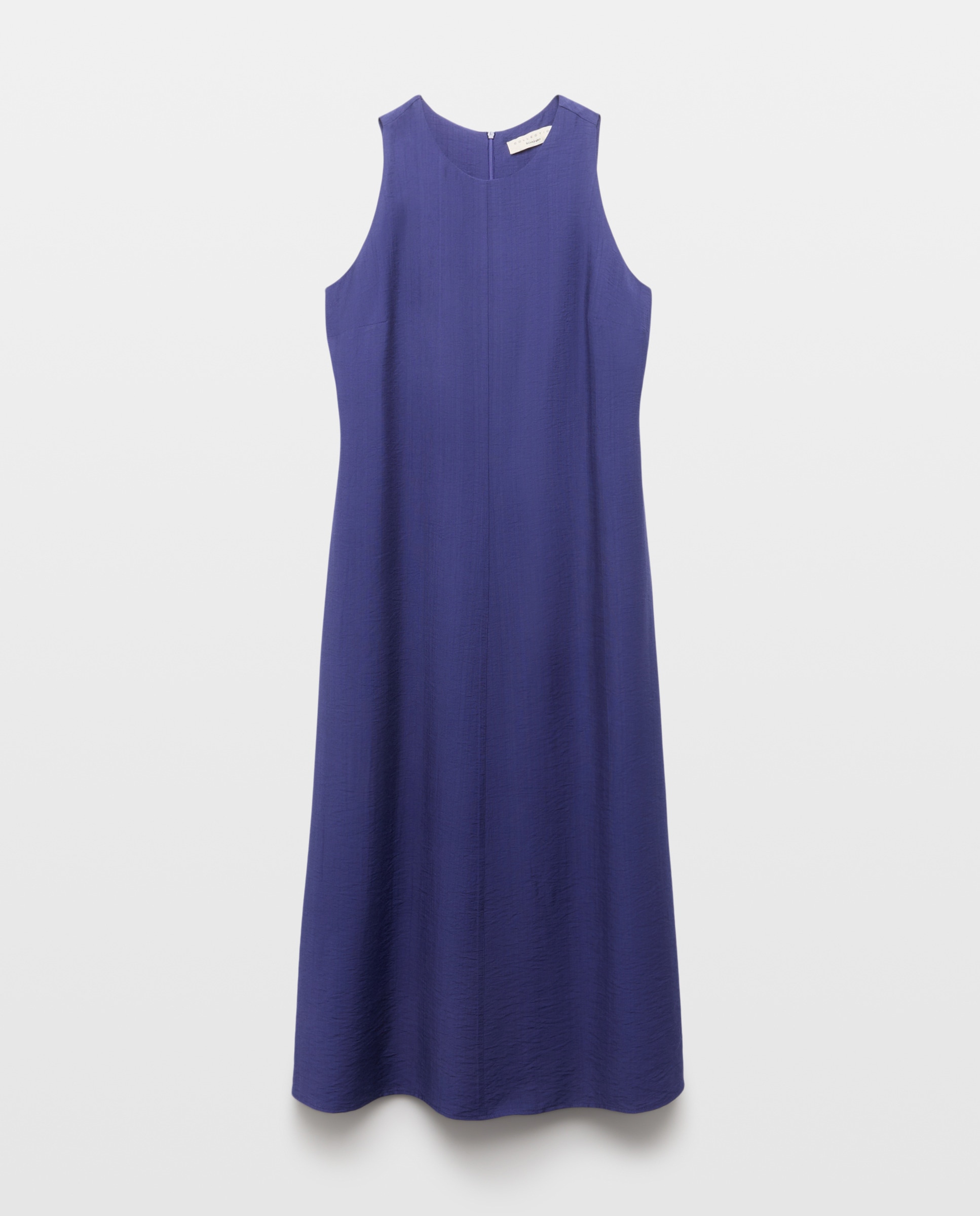 Vestido Midi sem Mangas e com Decote Redondo 400 Azul-4