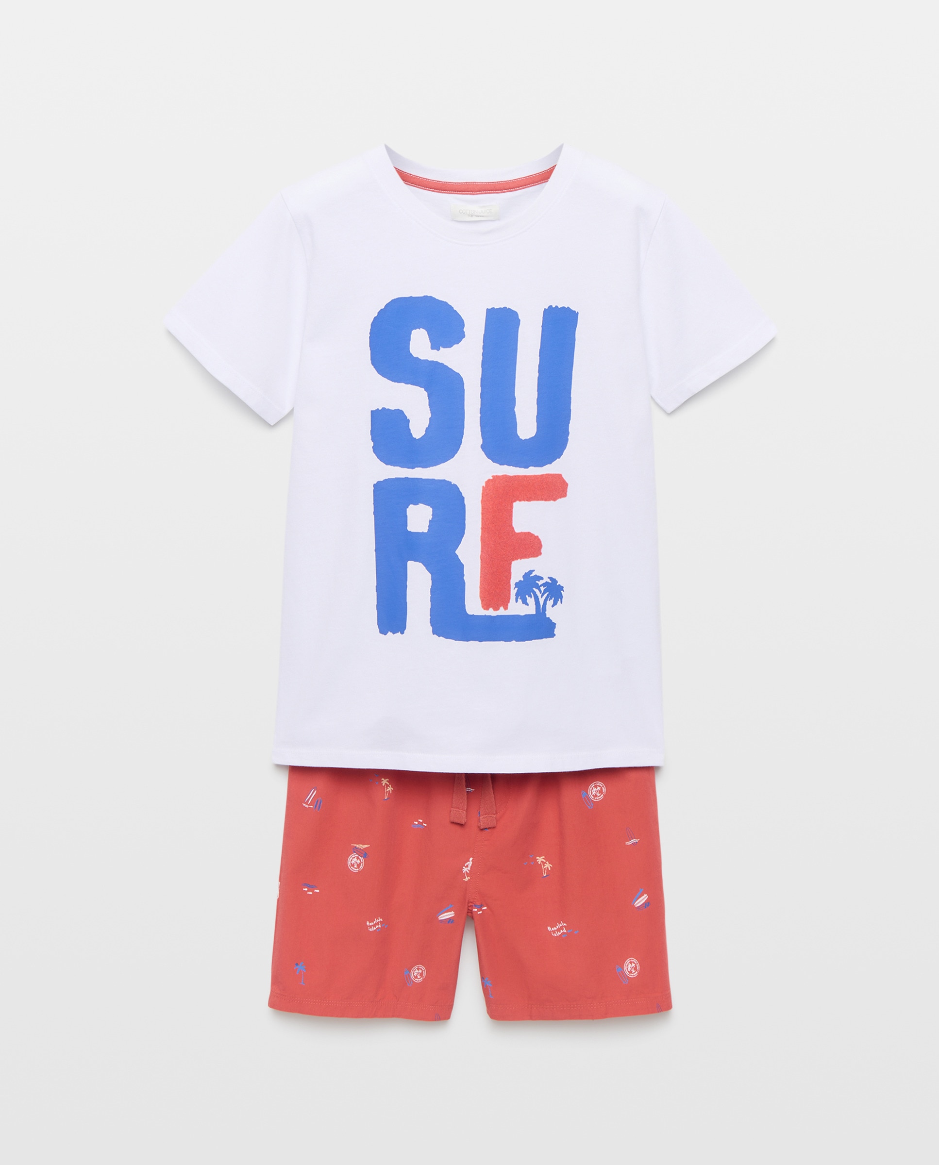 Imagem 0 de Pijama Curto Misto com Estampado de Fantasia