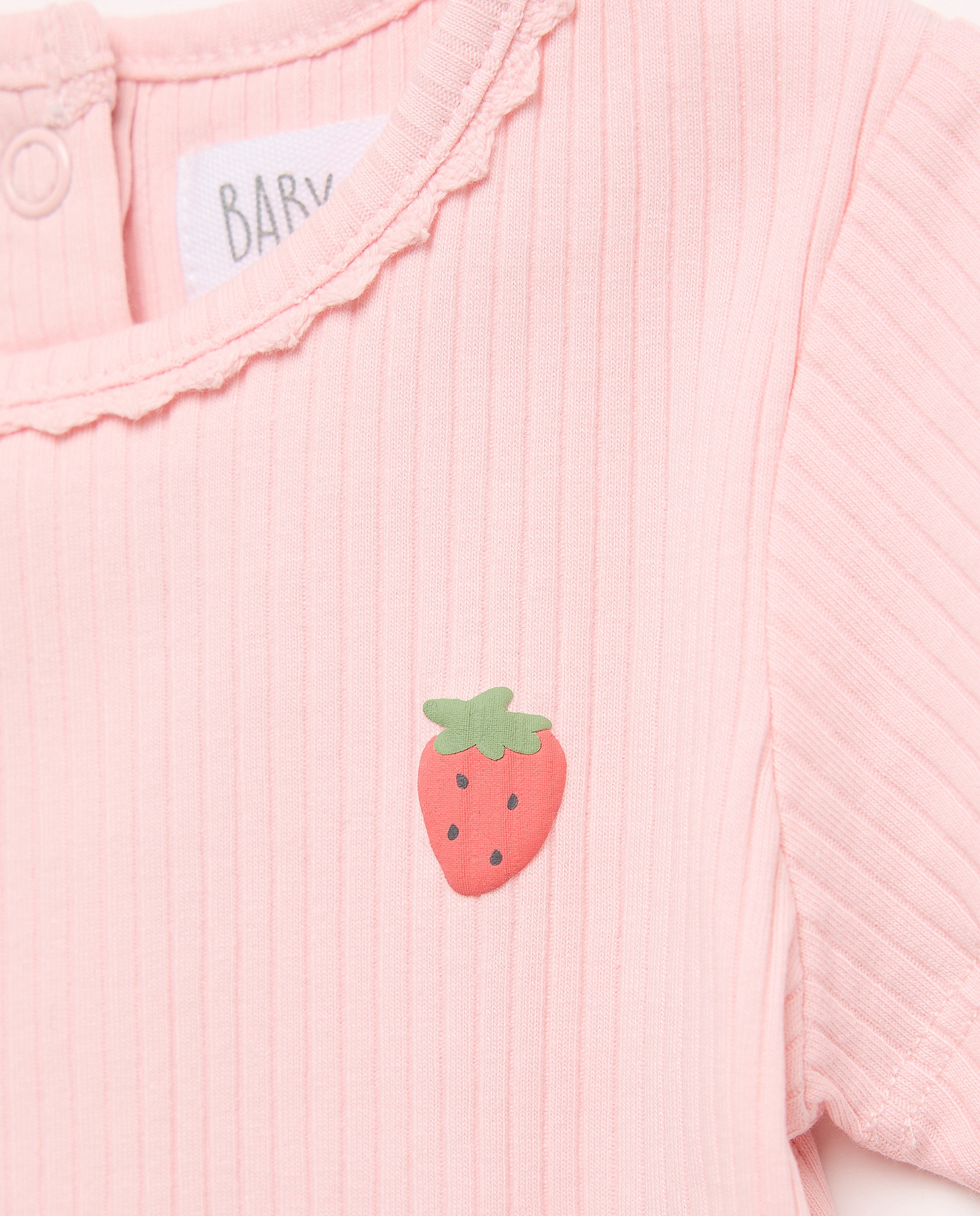 T-shirt Básica de Bebé com Bordado de Fantasia Baby El Corte Inglés Rosa-claro-3
