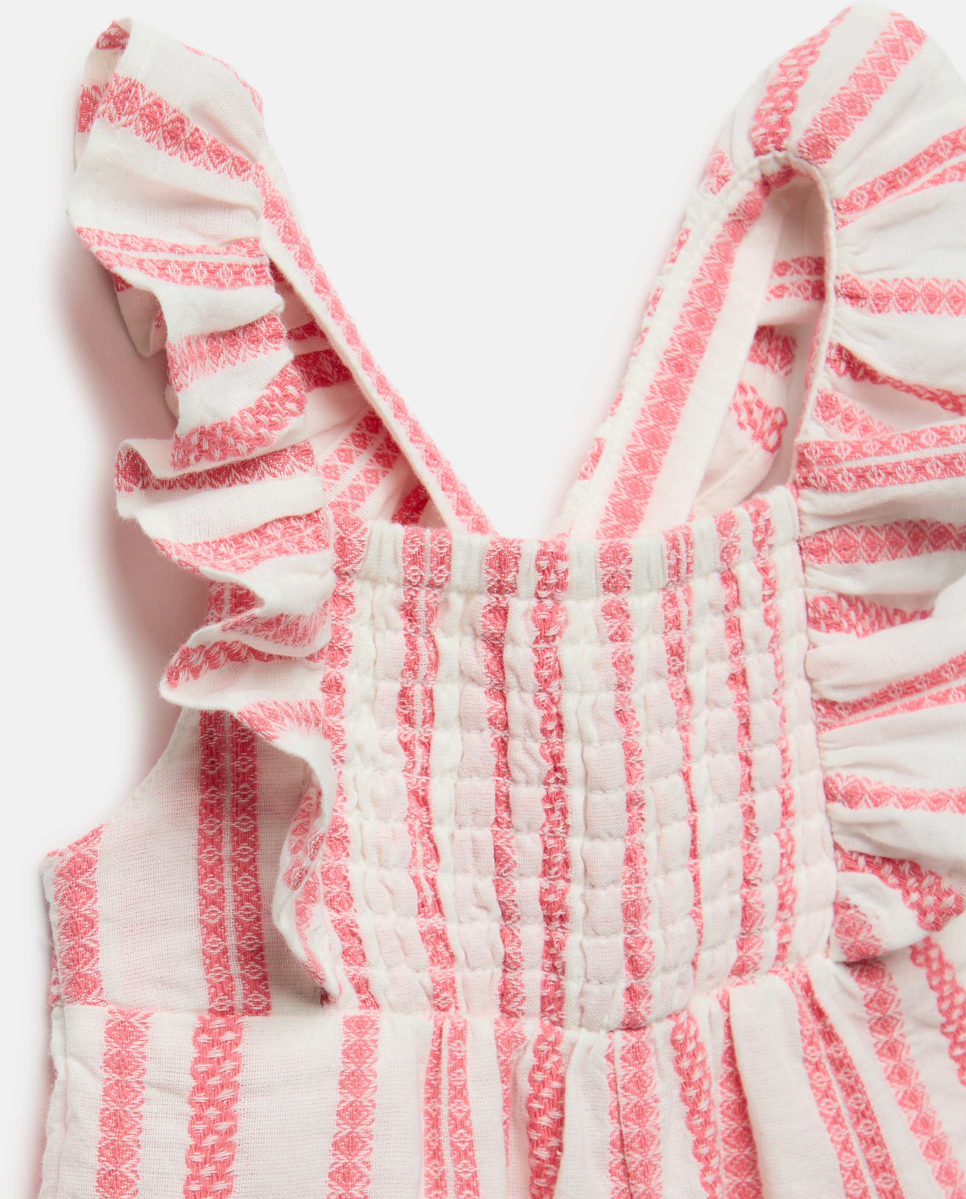 Jardineiras Planas de Bebé às Riscas Rosa-3