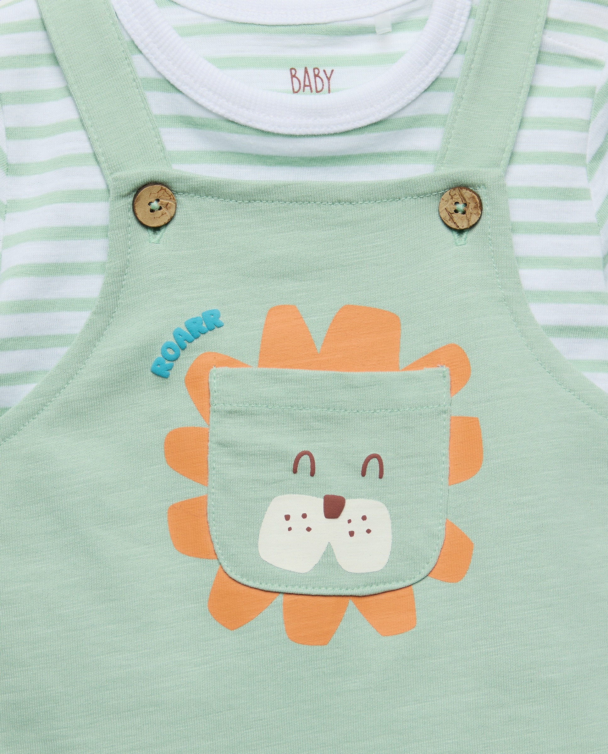 Conjunto de 2 Peças Curto de Bebé Verde-4