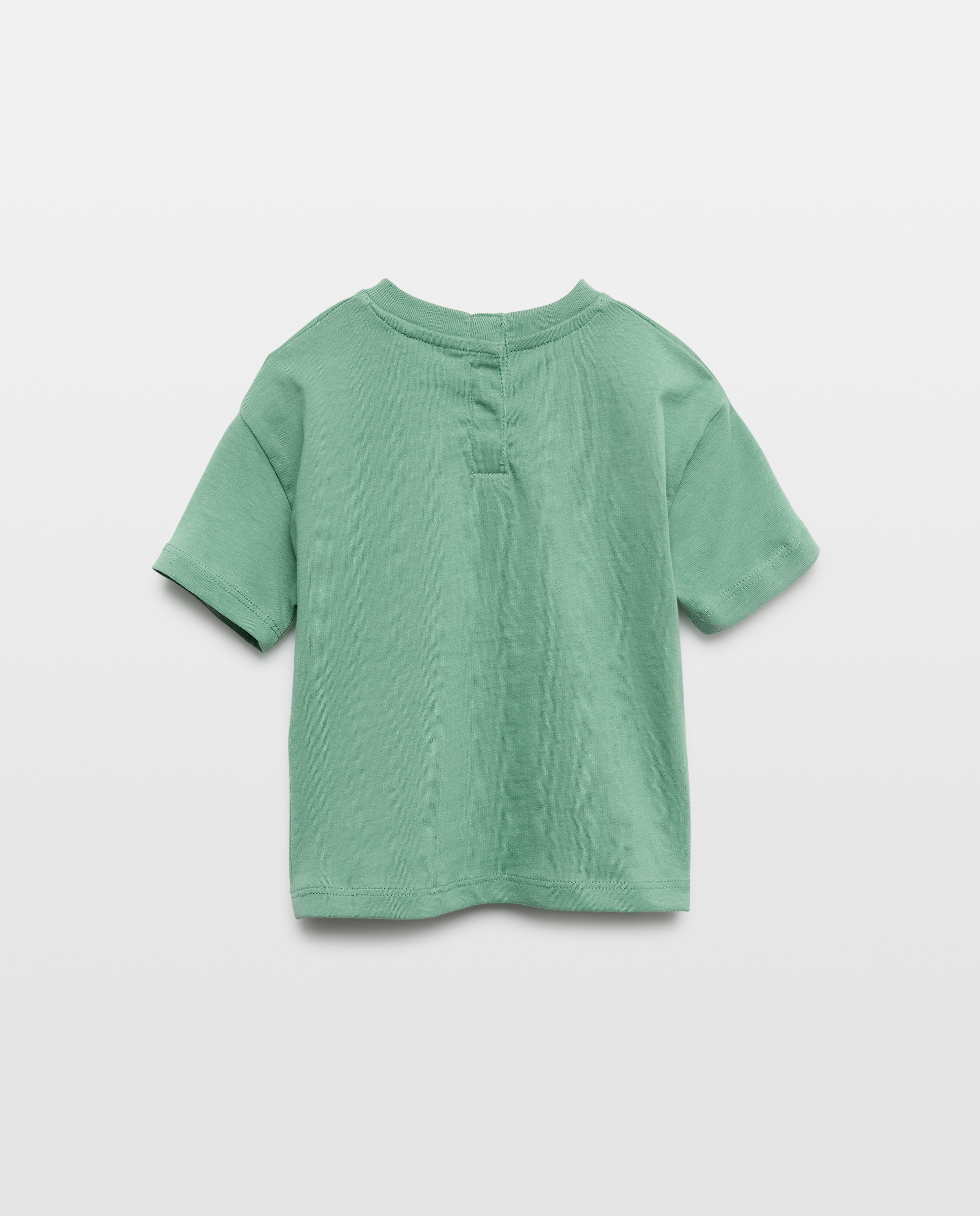Camiseta de bebé lisa bolsillo manga corta Kiwi-2