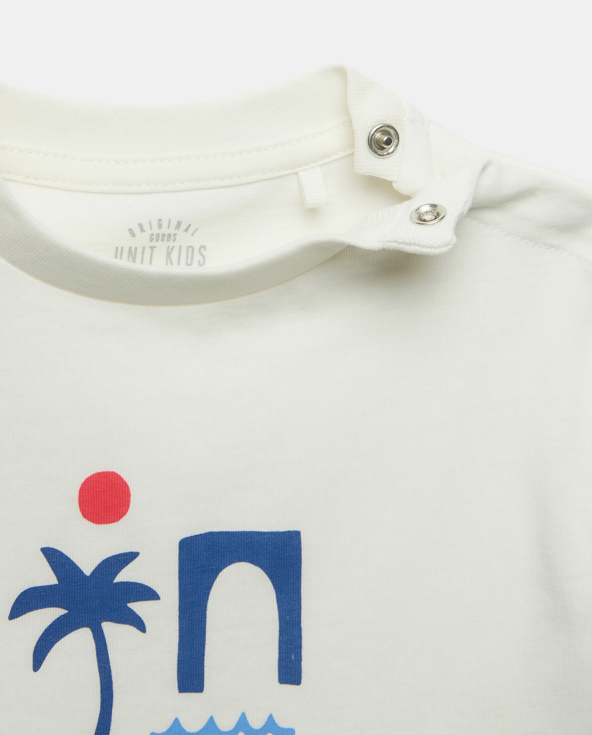 Camiseta de bebé estampada manga corta Blanco-3
