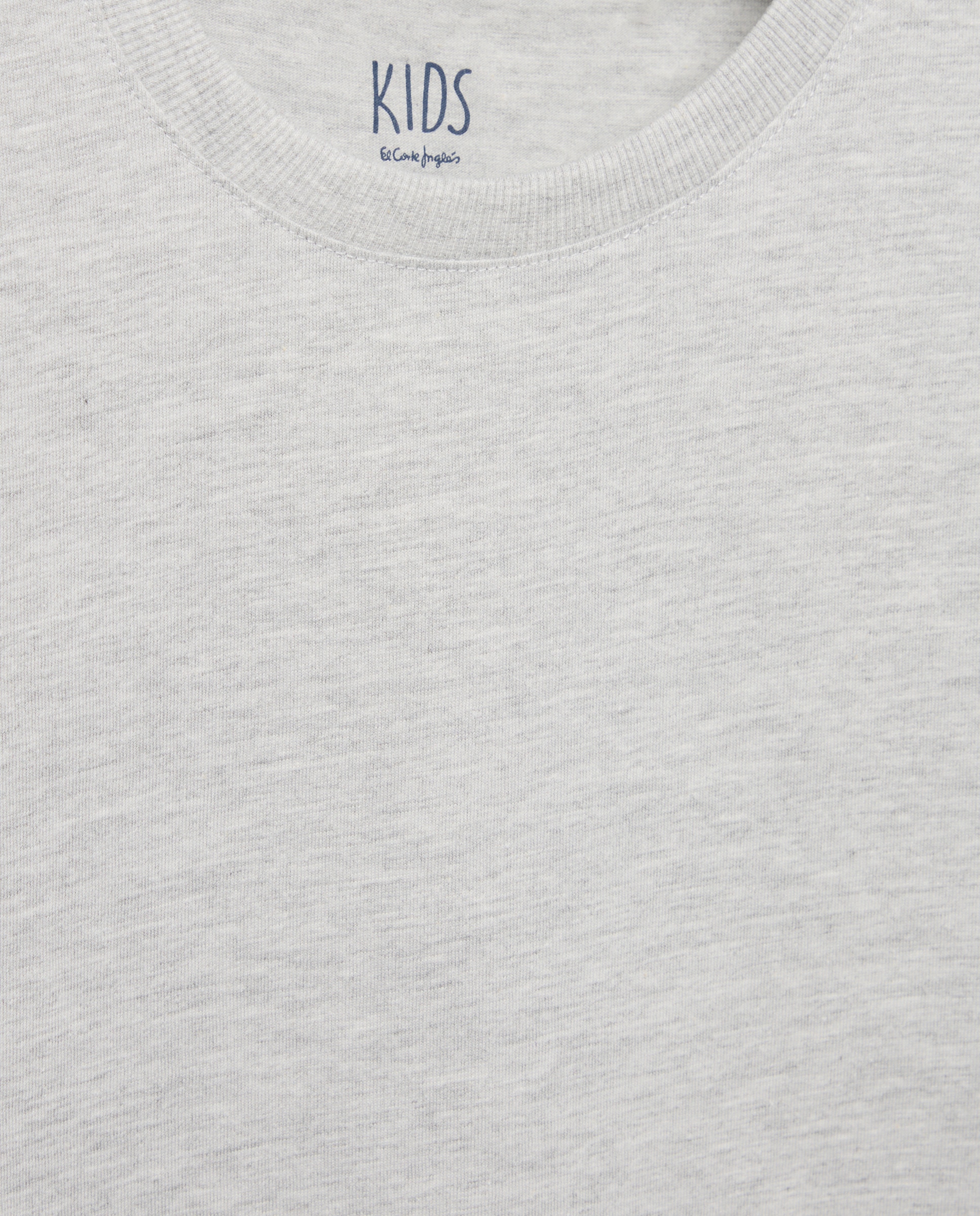 T-shirt de Manga Curta Lisa Cinzento-claro-5