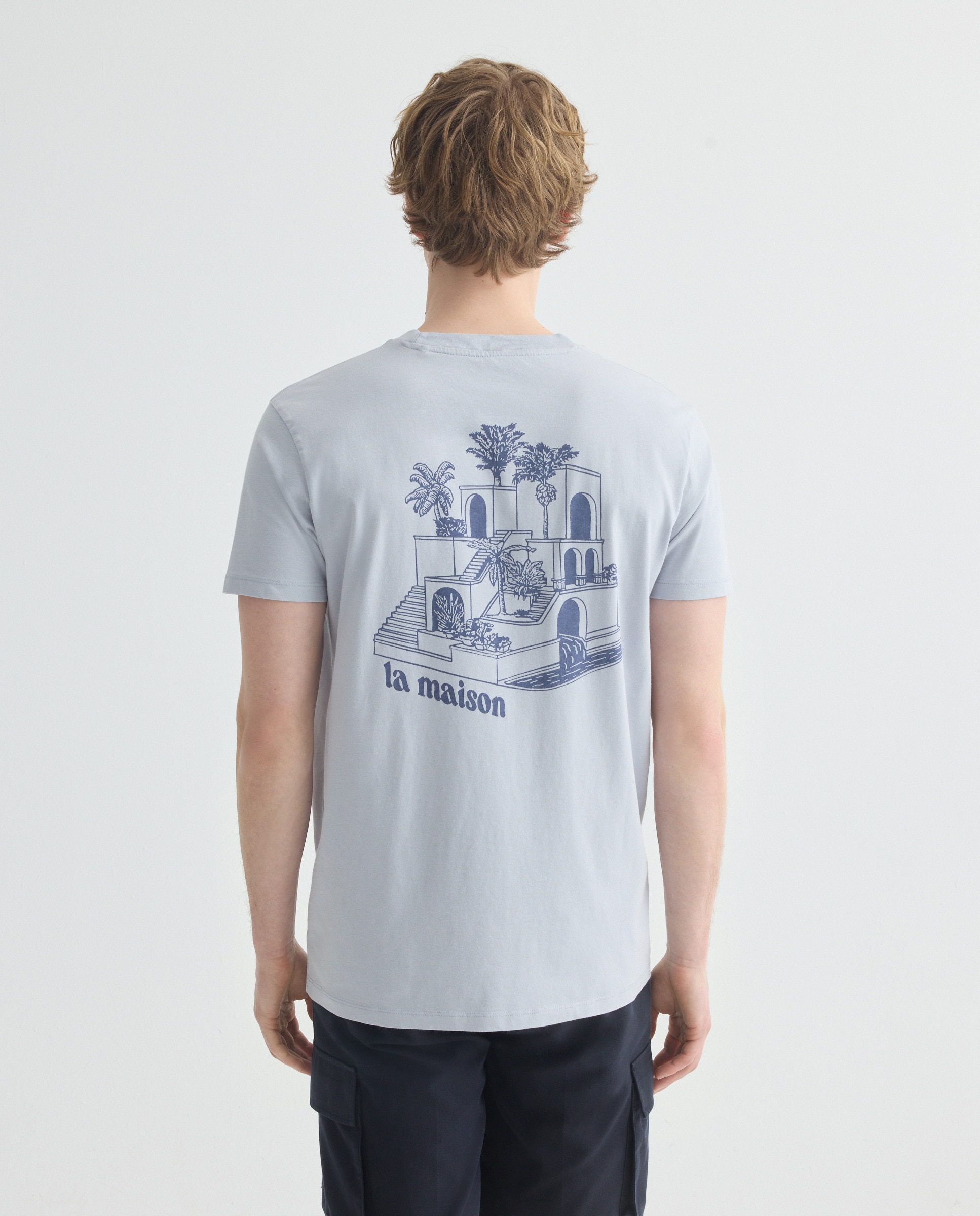 Camiseta de hombre manga corta la maison 410 Azul claro-3