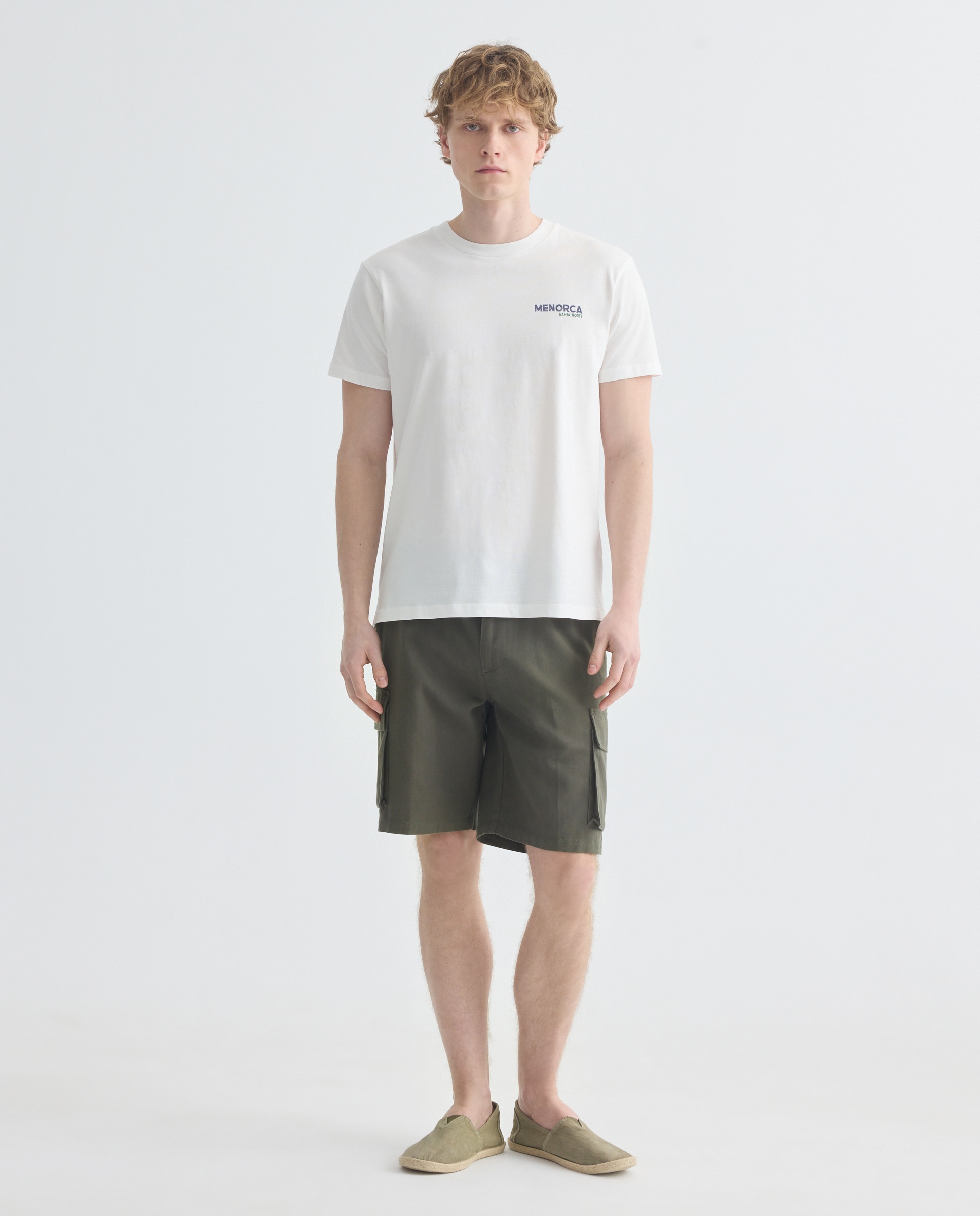 Camiseta de hombre manga corta MENORCA Bahia Norte 120 Crudo-2