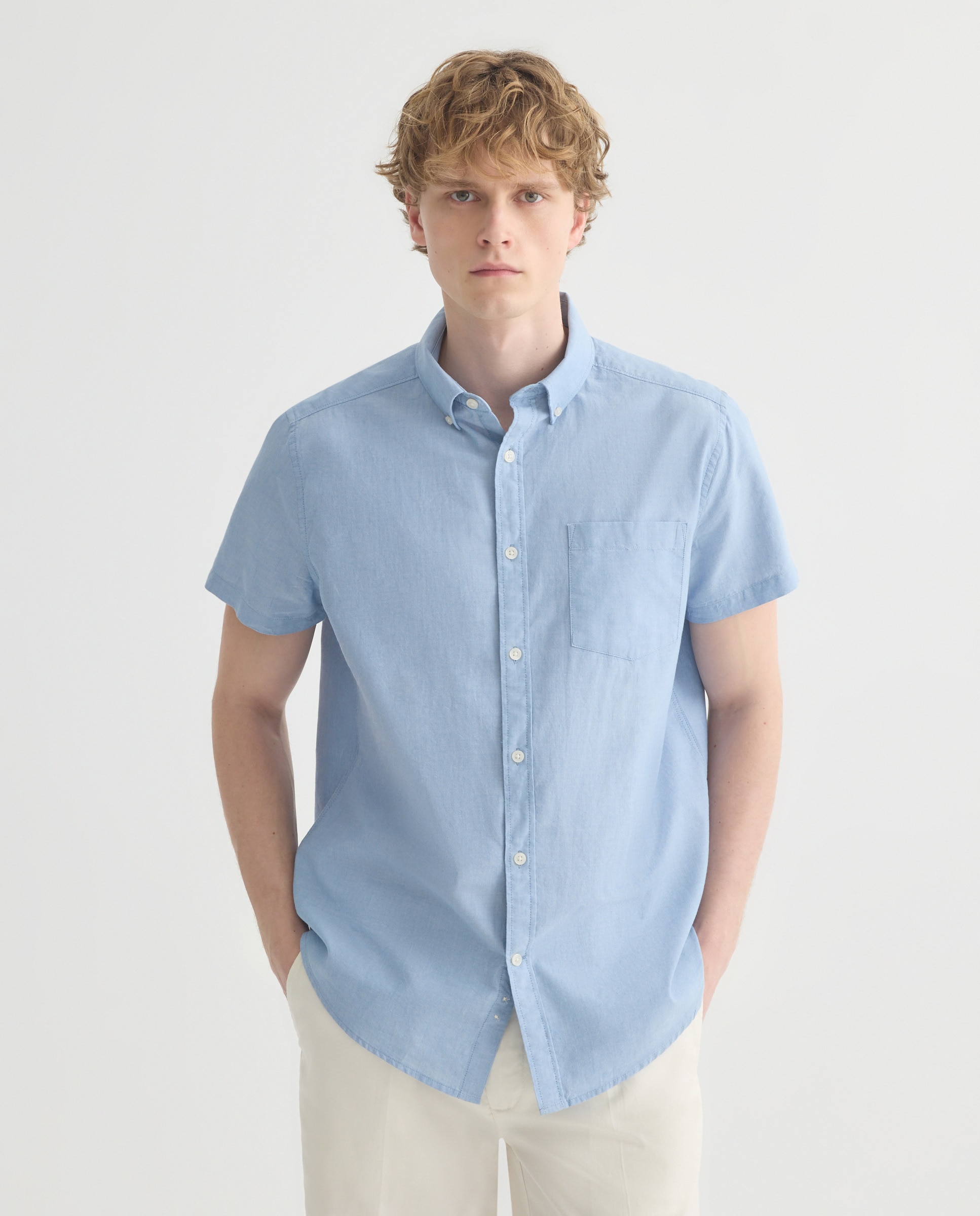 Imagen 0 de Camisa sport manga corta hombre chambray