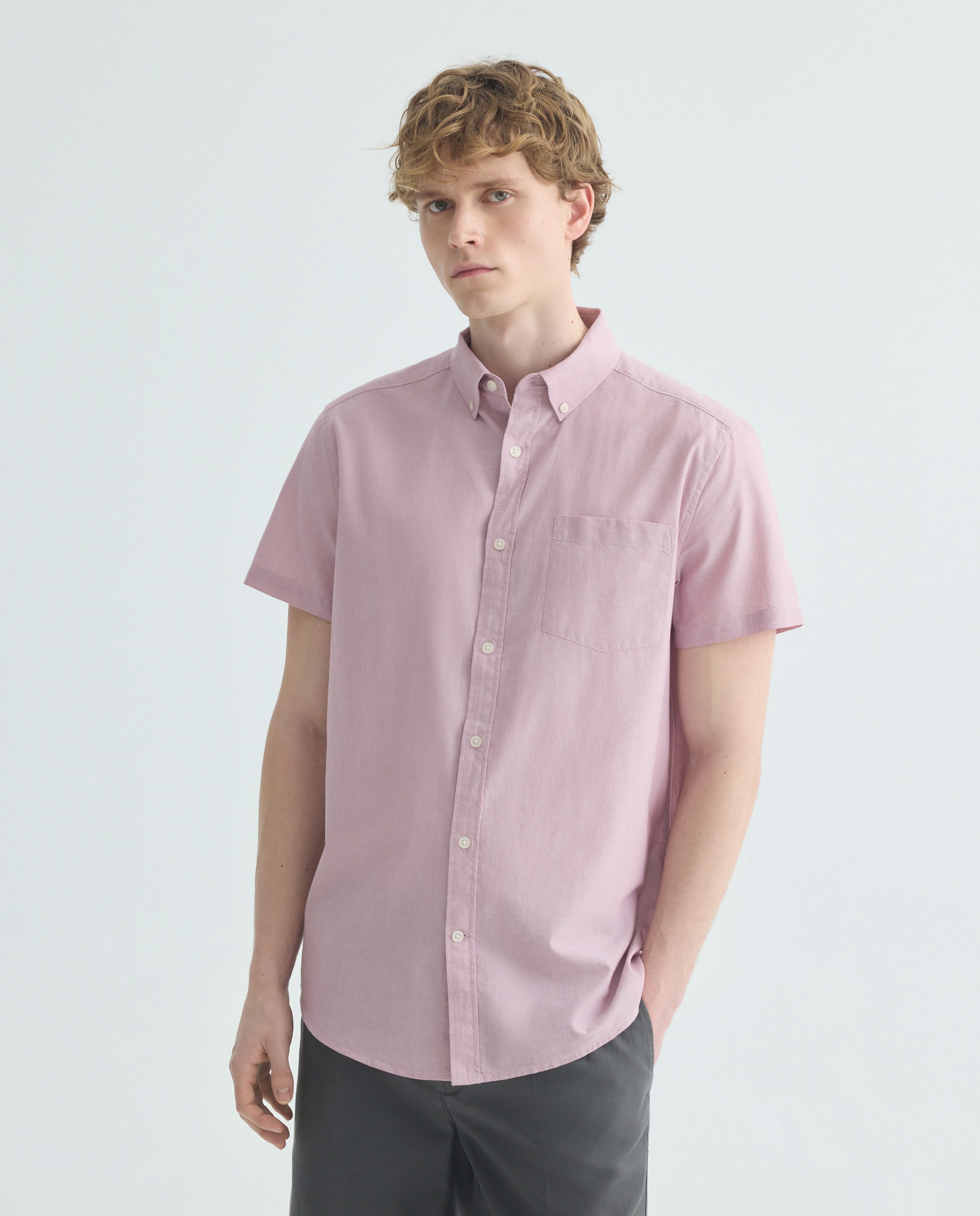 Imagen 0 de Camisa sport manga corta hombre chambray