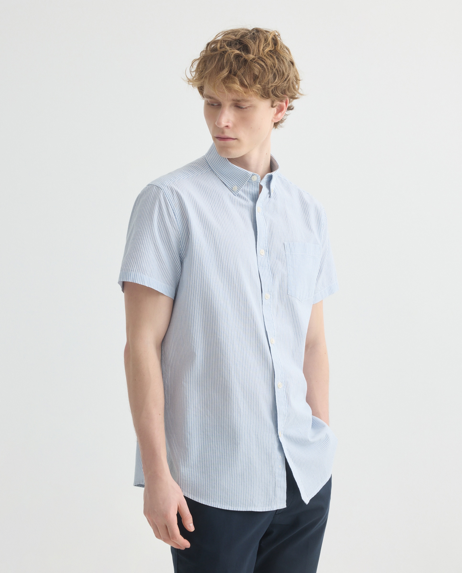 Imagen 0 de Camisa sport manga corta hombre chambray