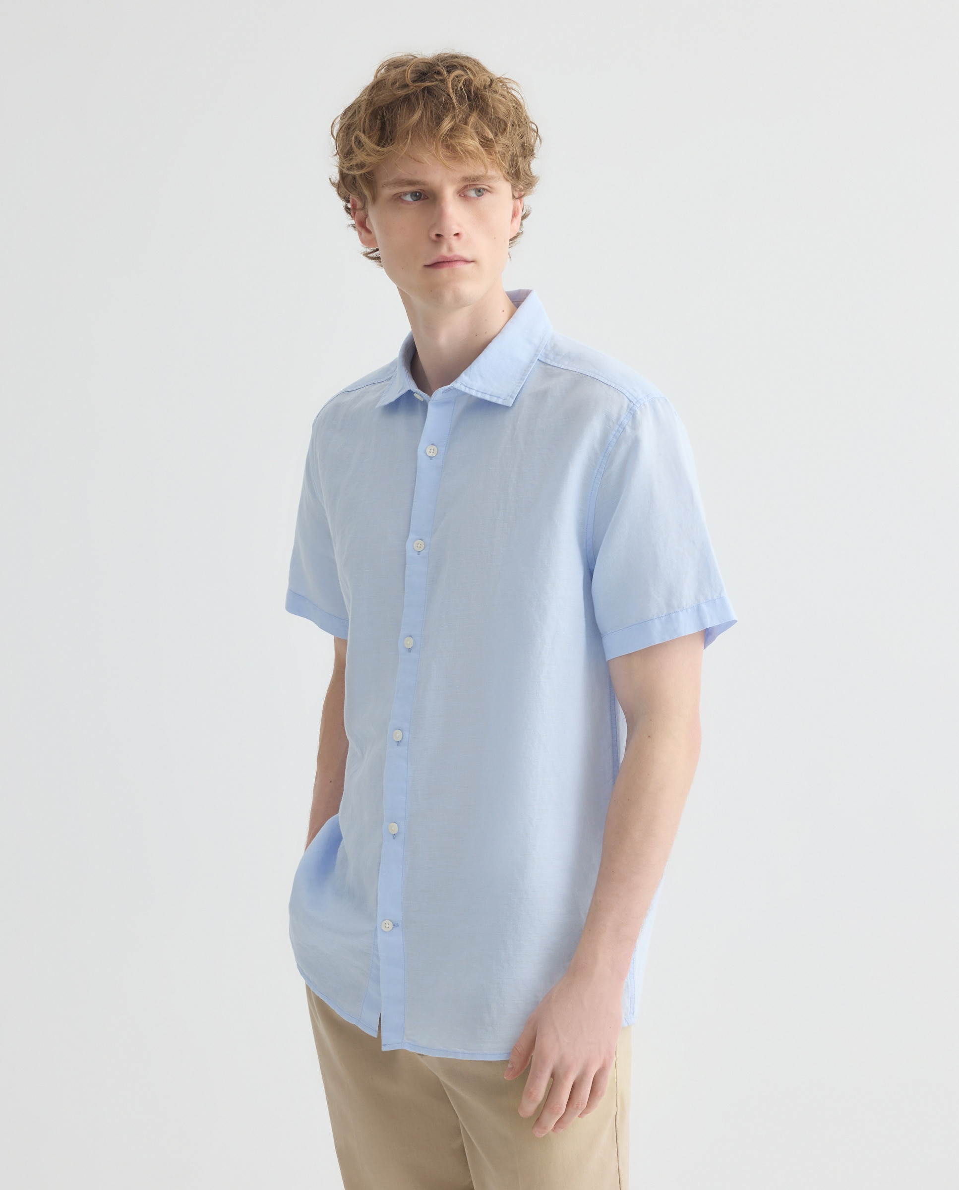 Imagen 0 de Camisa sport manga corta hombre con lino