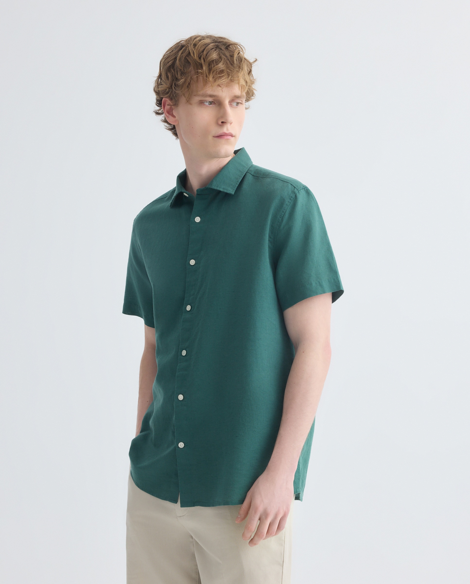 Imagen 0 de Camisa sport manga corta hombre con lino