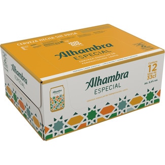 cerveza rubia pack 12 latas 33 cl - Alhambra Especial