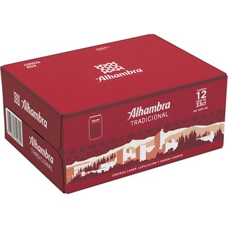cerveza rubia pack 12 latas 33 cl - Alhambra Tradicional