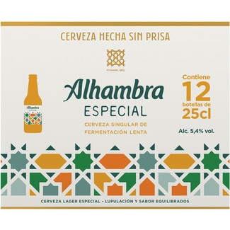 cerveza rubia pack 12 botellas 25 cl - Alhambra Especial