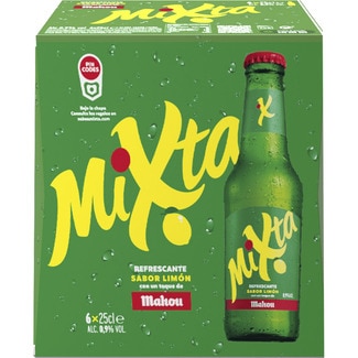 cerveza rubia sabor limón pack 6 botellas 25 cl - Mixta Shandy Mahou