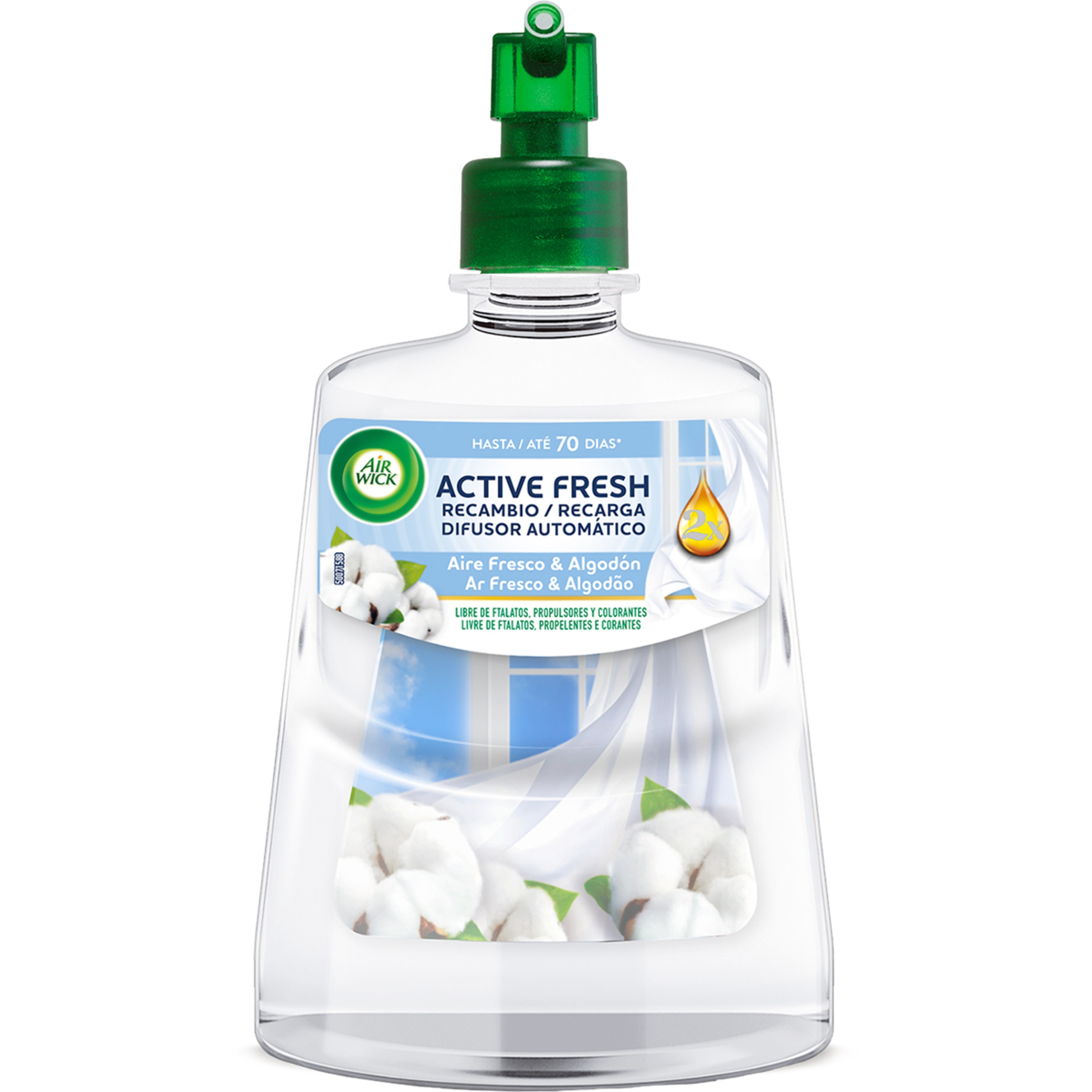 Active Fresh ambientador automático Aire Fresco y Algodón recambio 228 ml
