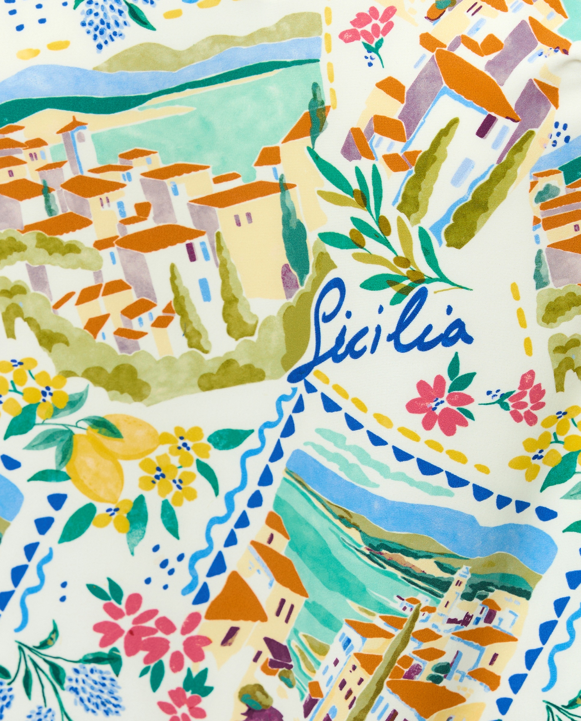 Fato de Banho de Poliamida com Estampado Branco-5