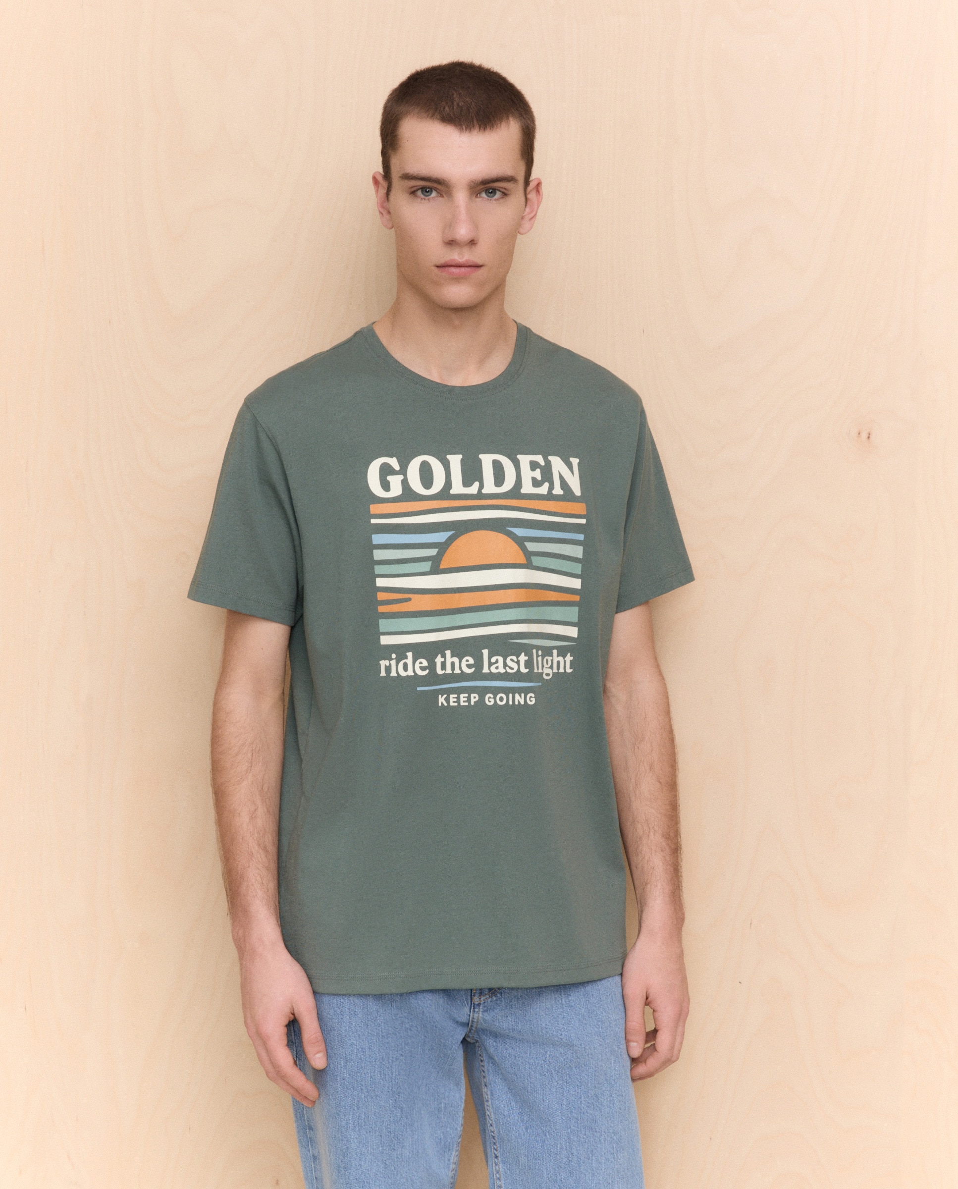 T-shirt com manga curta 520 Caqui-1