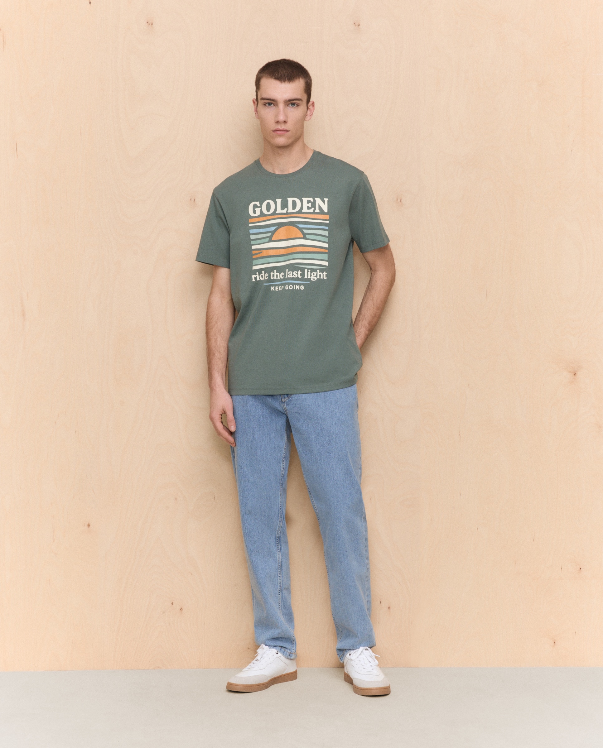 T-shirt com manga curta 520 Caqui-2