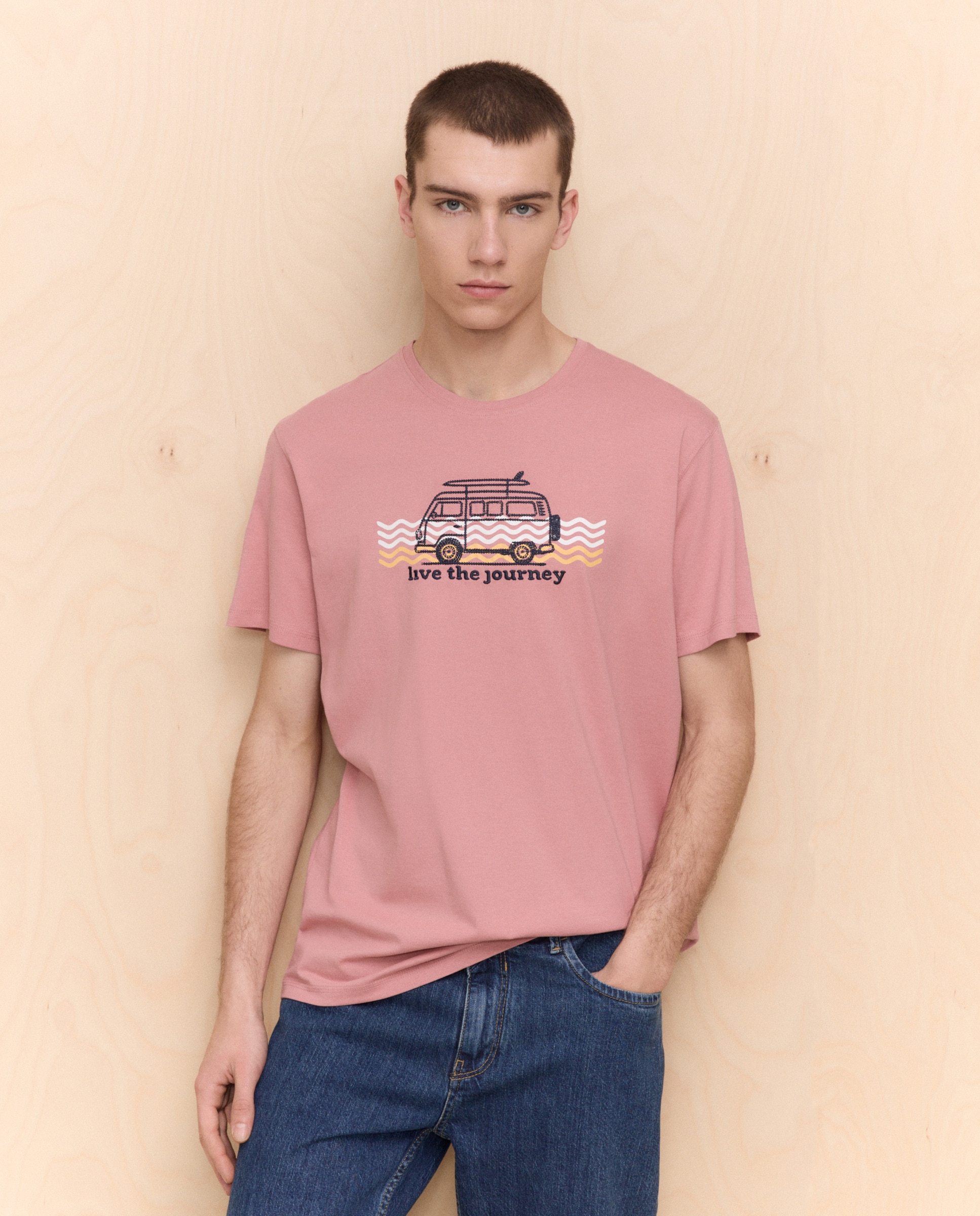 T-shirt com manga curta 200 Rosa-1