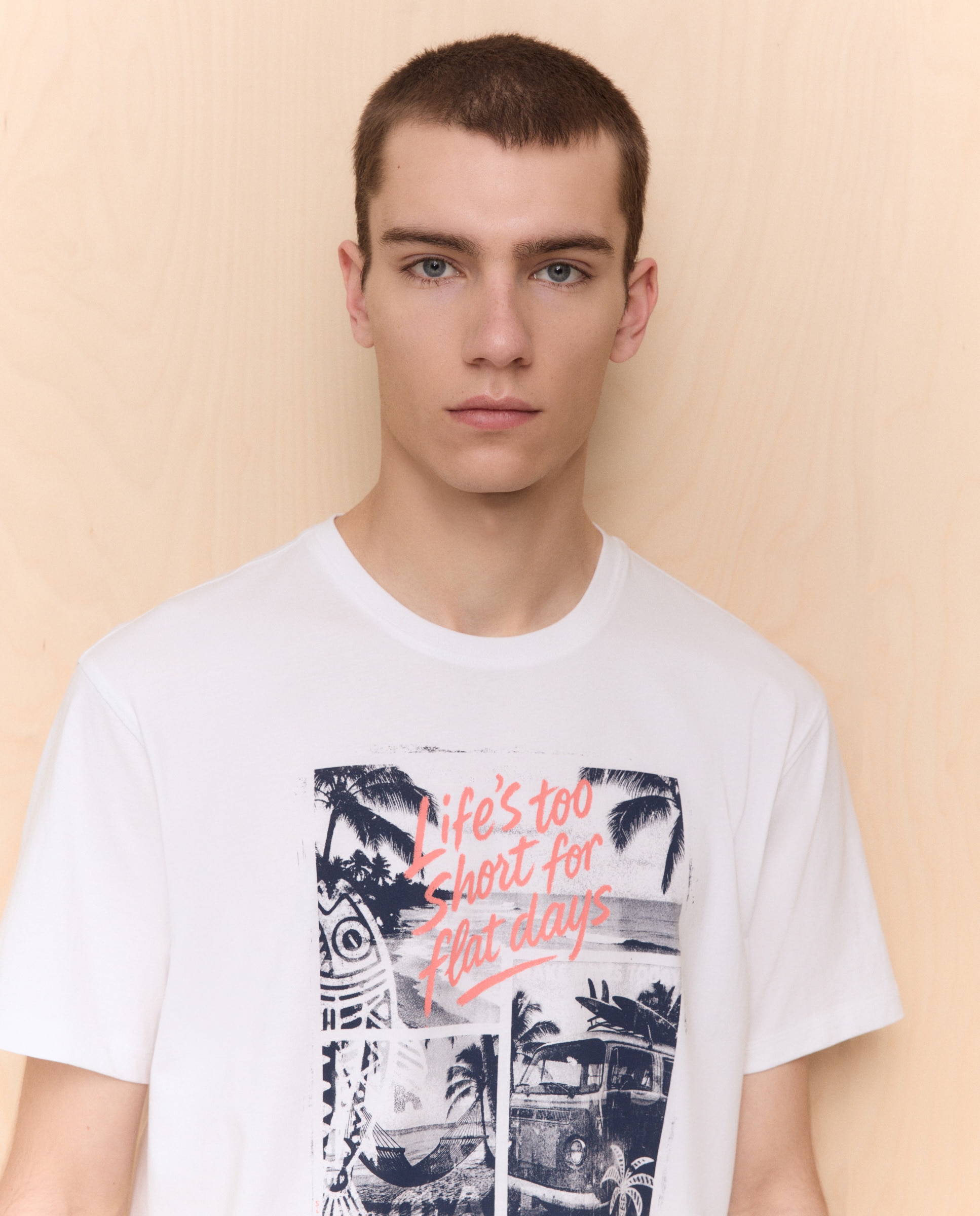 T-shirt com manga curta Branco-4