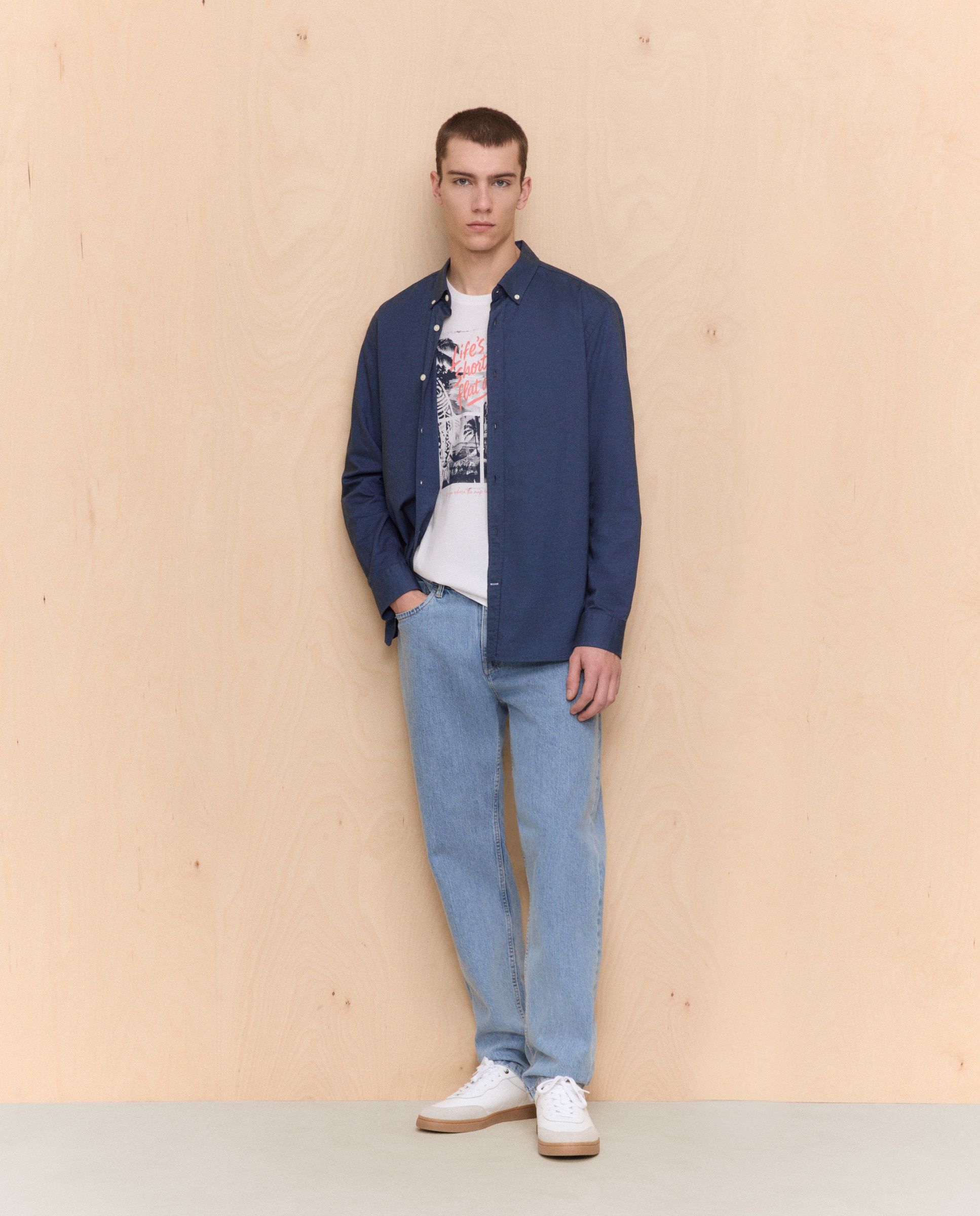 T-shirt com manga curta Branco-2