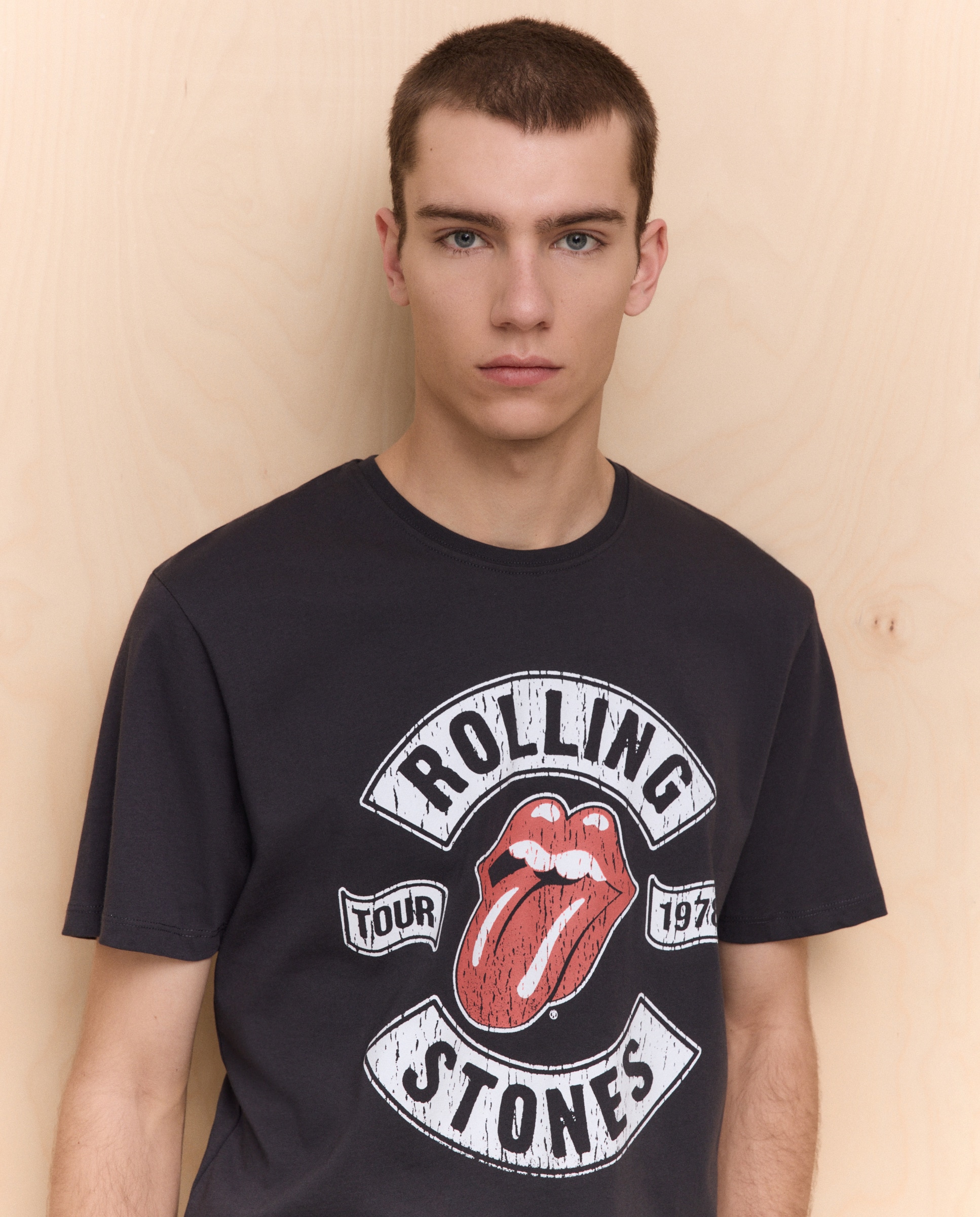 T-shirt de Manga Curta Rolling Stones 830 Antracite-1