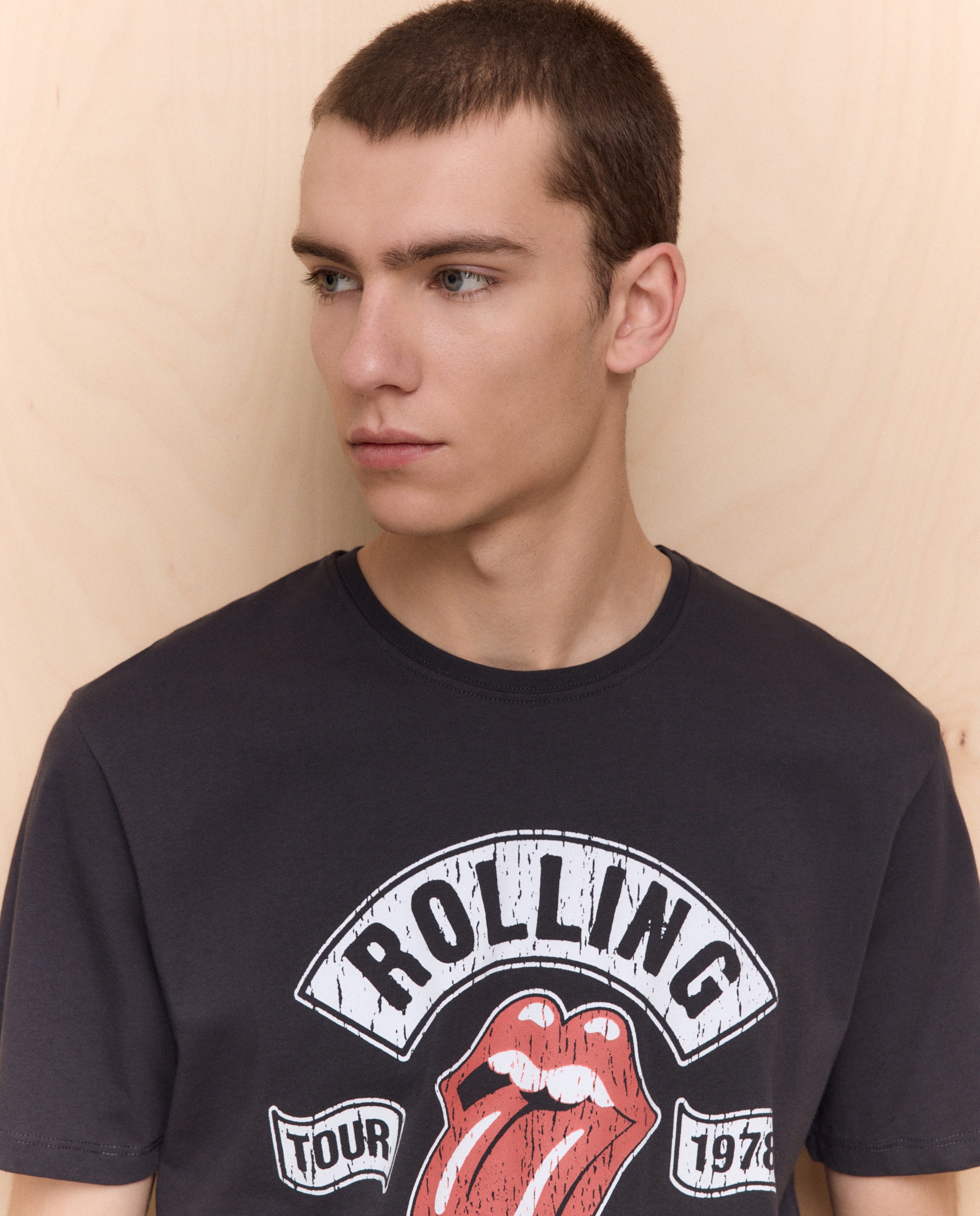 T-shirt de Manga Curta Rolling Stones 830 Antracite-4