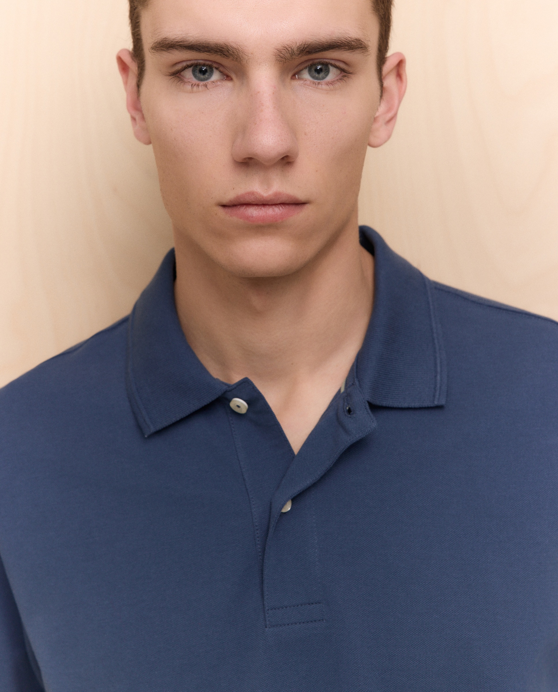 Polo com Manga Curta Índigo-4