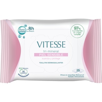 toallitas desmaquillantes tri-mineral para piel sensible bolsa 25 unidades suaviza y protege - Vitesse
