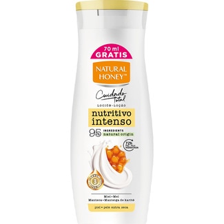 loción corporal  Nutritiva Intensa para pieles sescas con y miel y manteca de karité frasco 330 ml para piel extra seca - Natural Honey