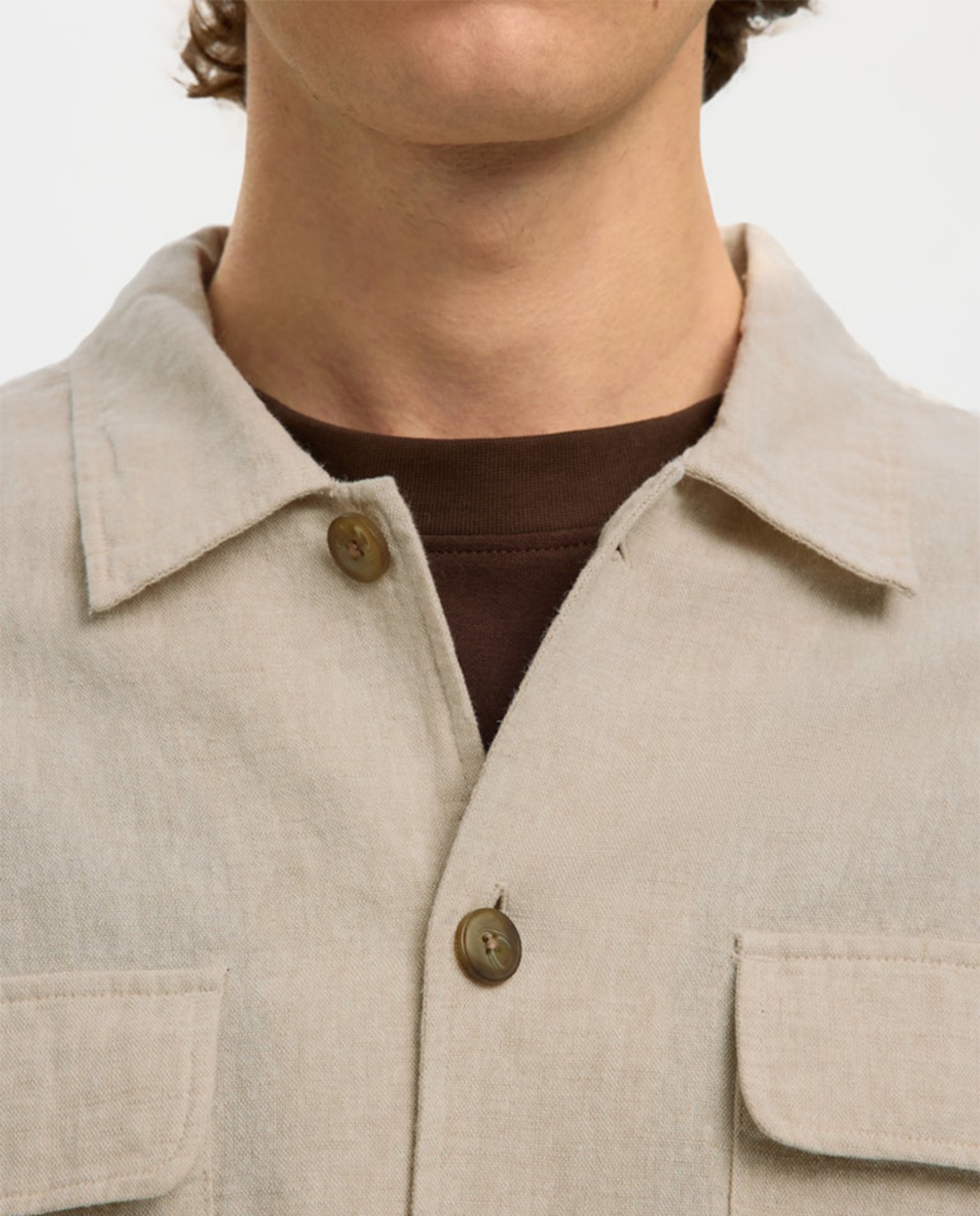 Sobrecamisa Relaxed Fit Bege-3
