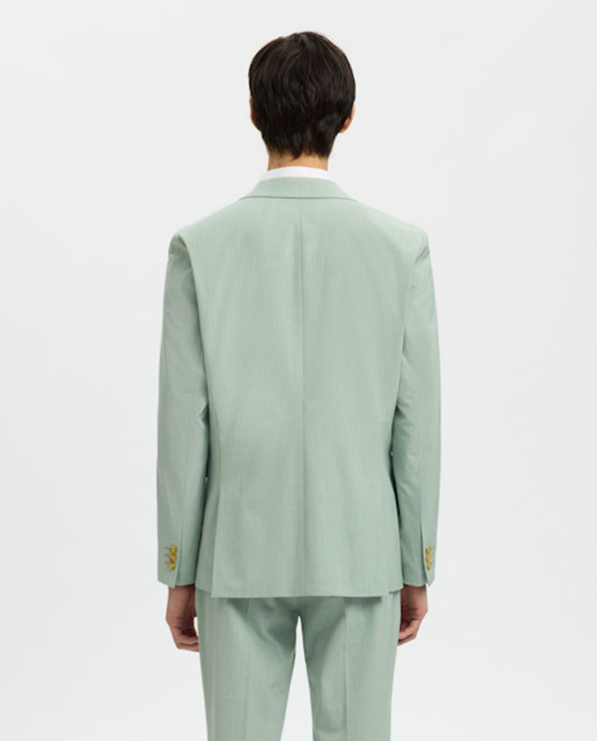 Chaqueta de traje de hombre Slim Fit lisa - Selected - Verde claro Verde claro-2
